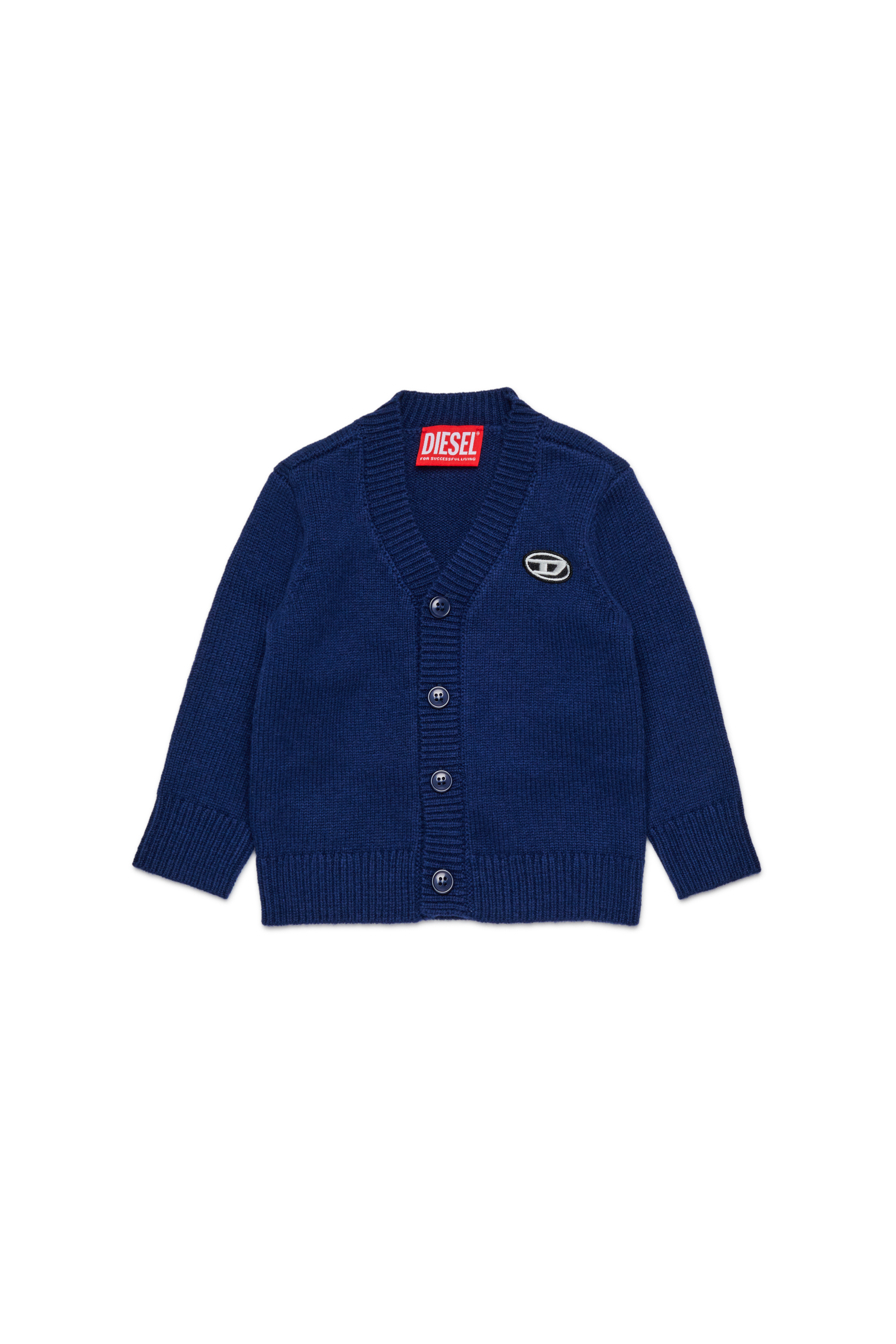 Diesel - KLONCARDIGANB, Unisex's Wool blend cardigan in Blue - 1