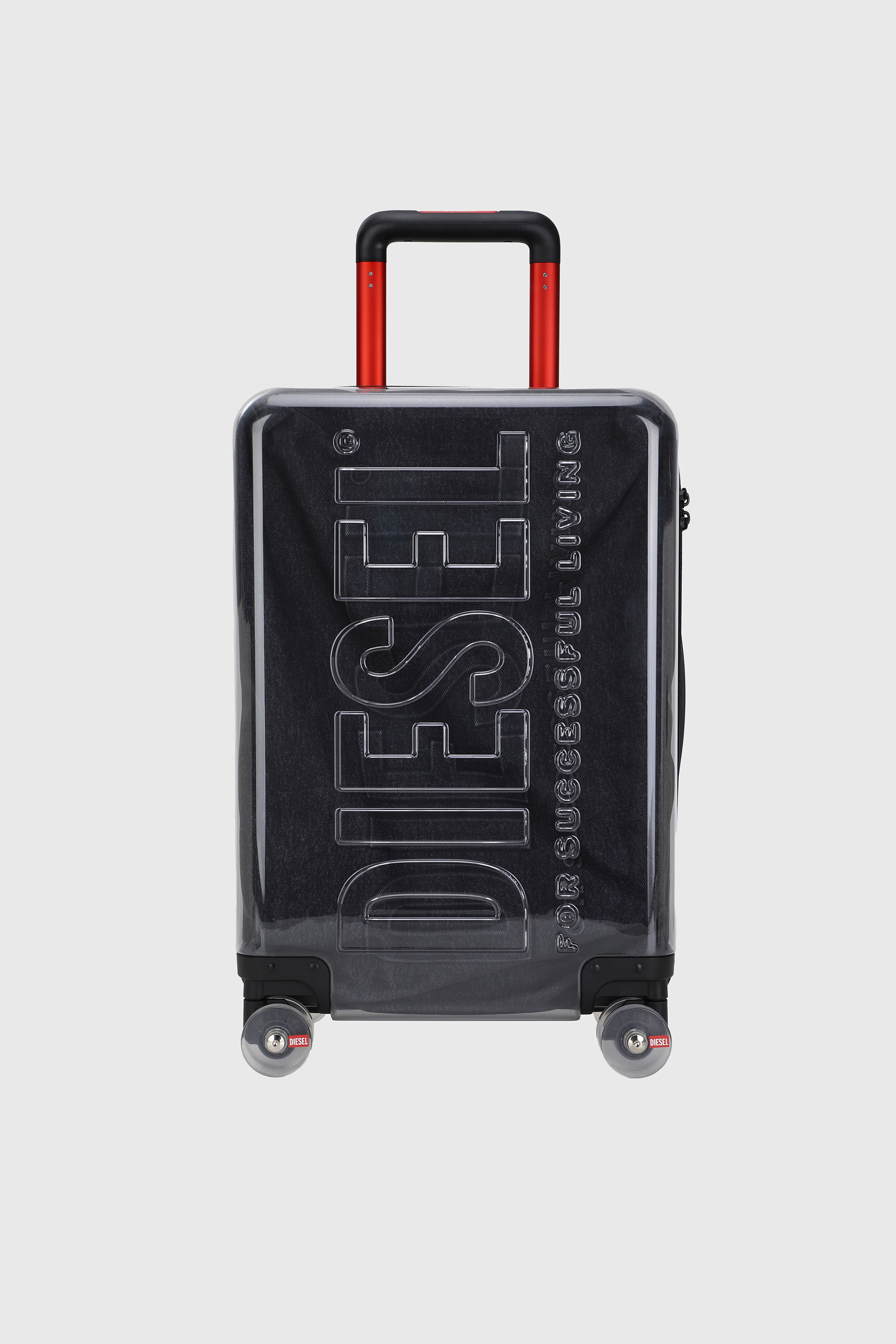 Diesel - LU0036 HARD LUGGAGE - DSL009, Unisex's Transparent logo suitcase size S in Black - 1