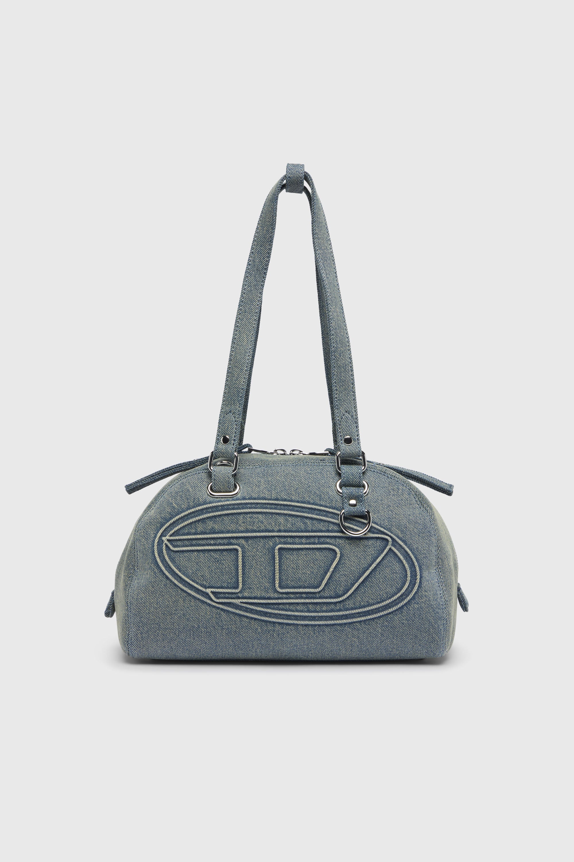 Diesel - 1DR DOME SOFT SHOULDER, Unisex's 1DR Dome-Shoulder bag in denim with Oval D logo in Light Blue - 1