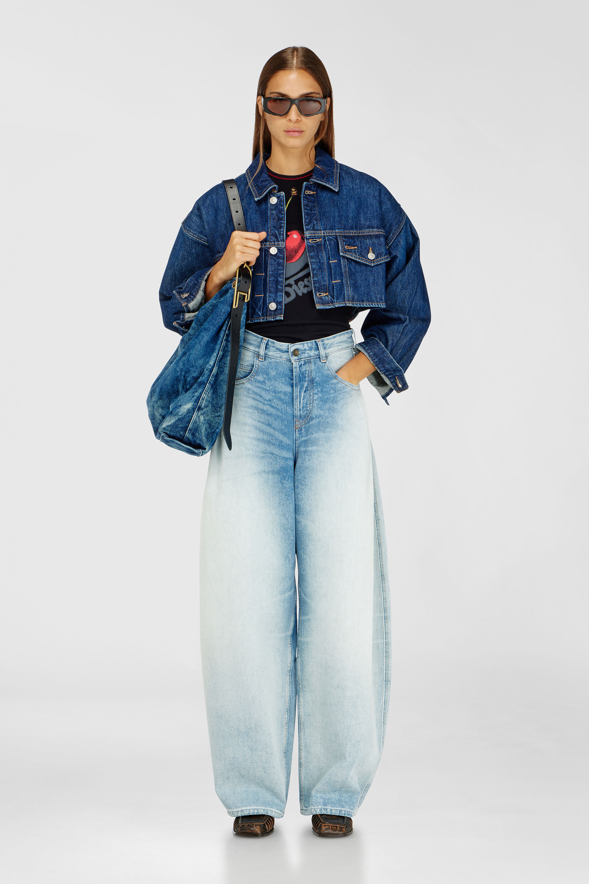 Diesel - SV-T-ELE-CHER, Woman's Slim cotton T-shirt with cherry print in Black - 2
