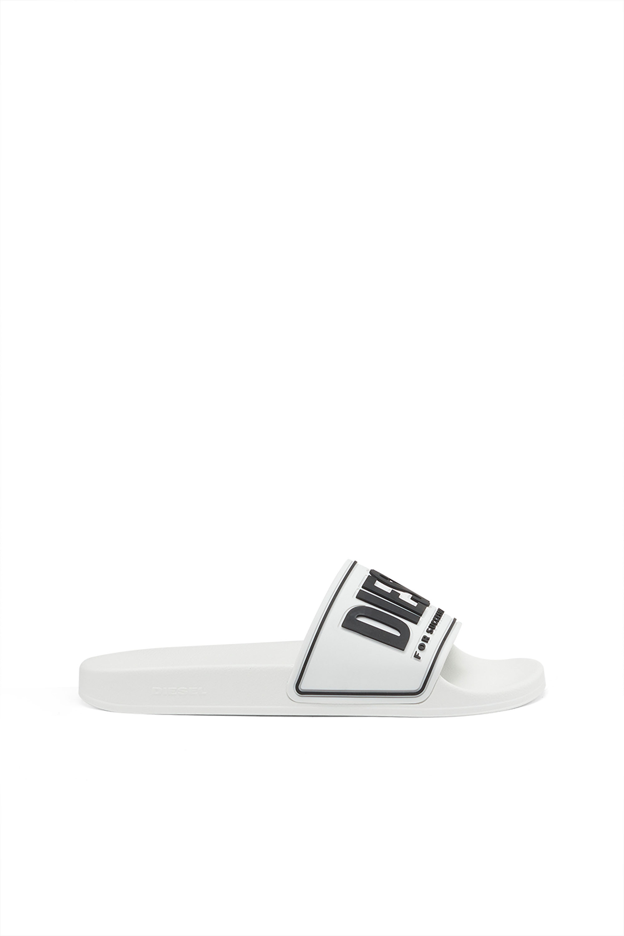 Diesel - SA-MAYEMI CC W, Woman's Sa-Mayemi-Rubber slides with embossed logo in White - 1