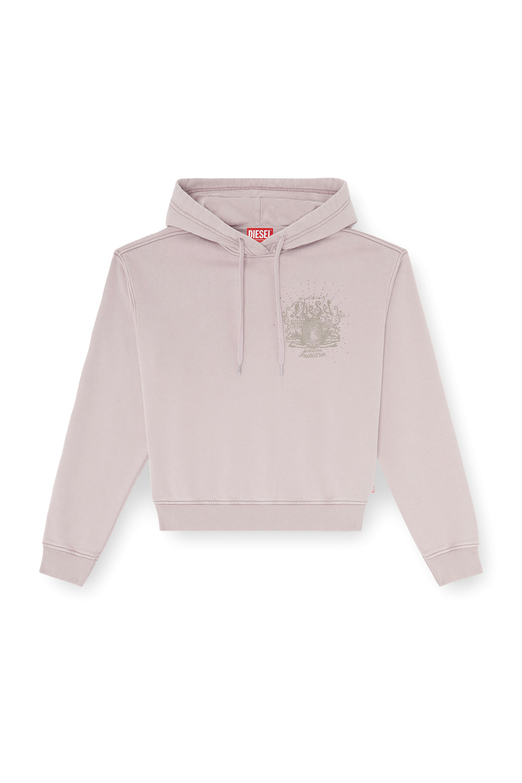 Diesel - F-PHOENY, Woman's Hoodie with prints and rhinestone studs in null - 3