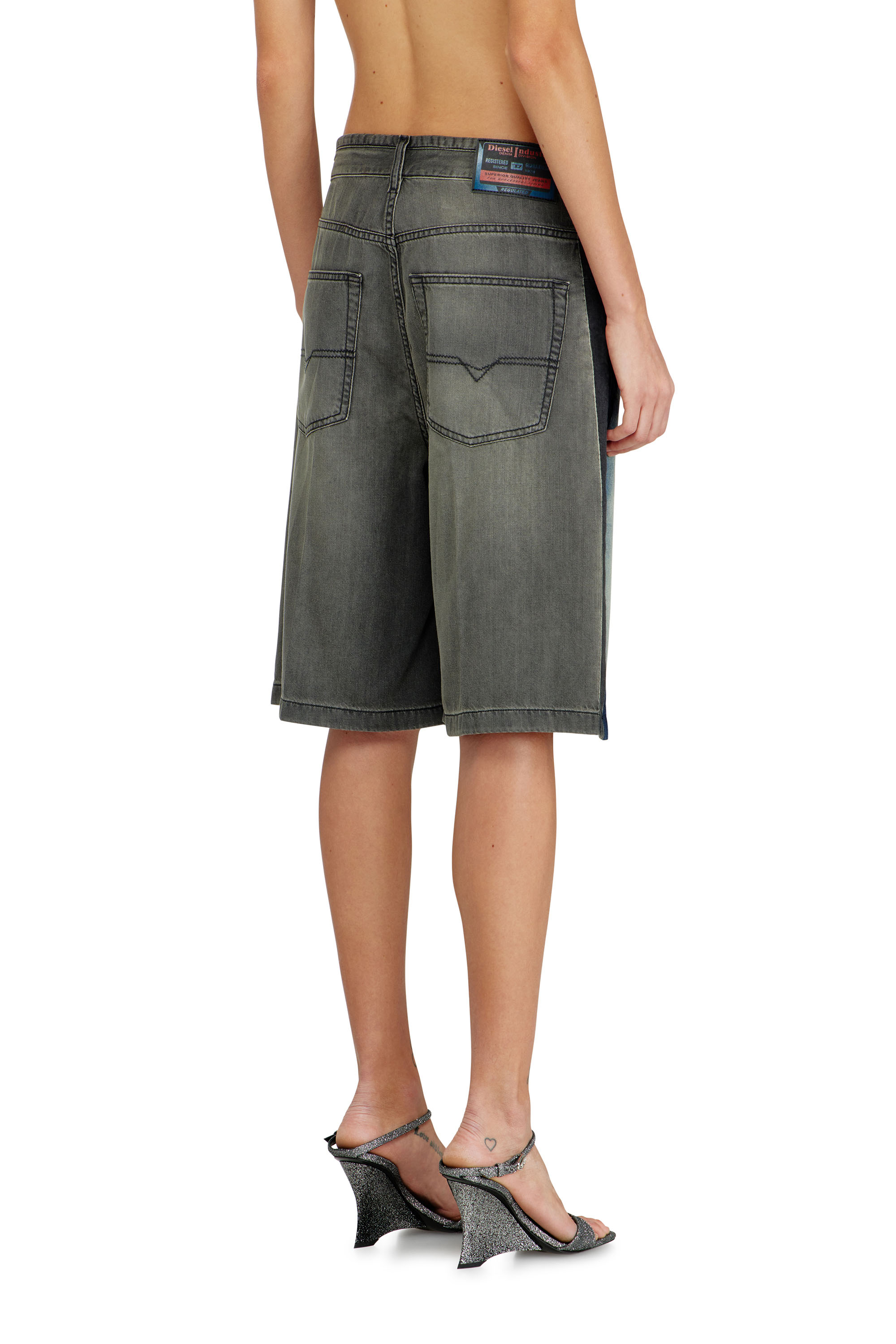 Diesel - DE-SIRE-SHORT-S1, Woman's Denim bermuda shorts in contrast washes in null - 4