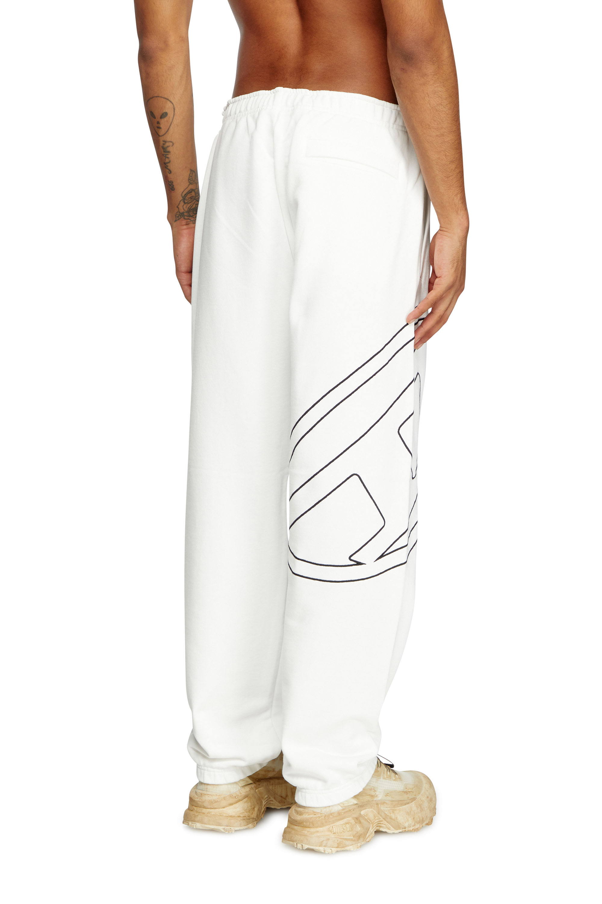 P-MARKY-MEGOVAL-D, White Diesel - P-MARKY-MEGOVAL-D, Man's Track pants with mega oval D in White - 4