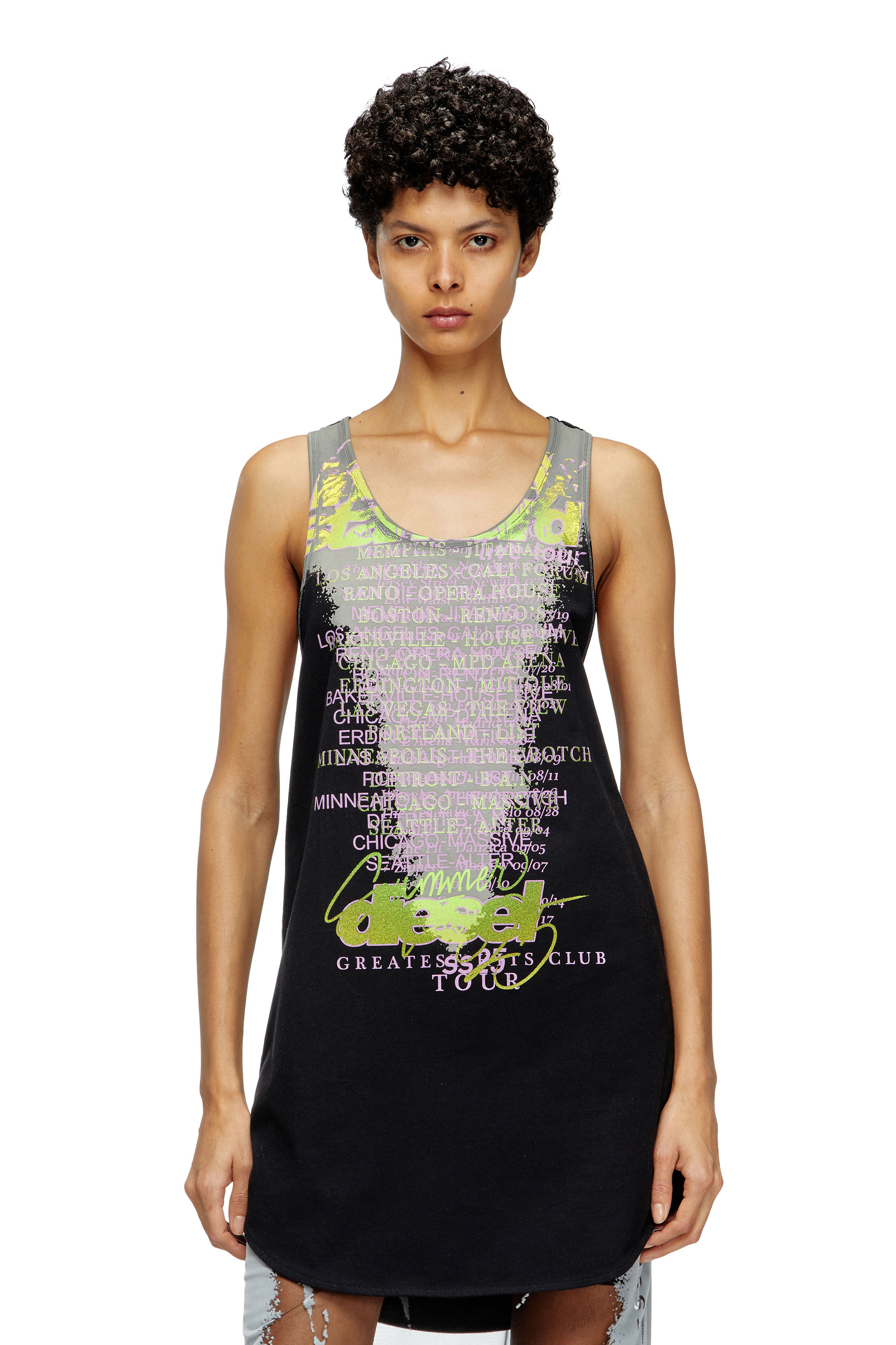 Diesel - T-SHAN, Unisex's Tank top with lyrics print in Black - 5