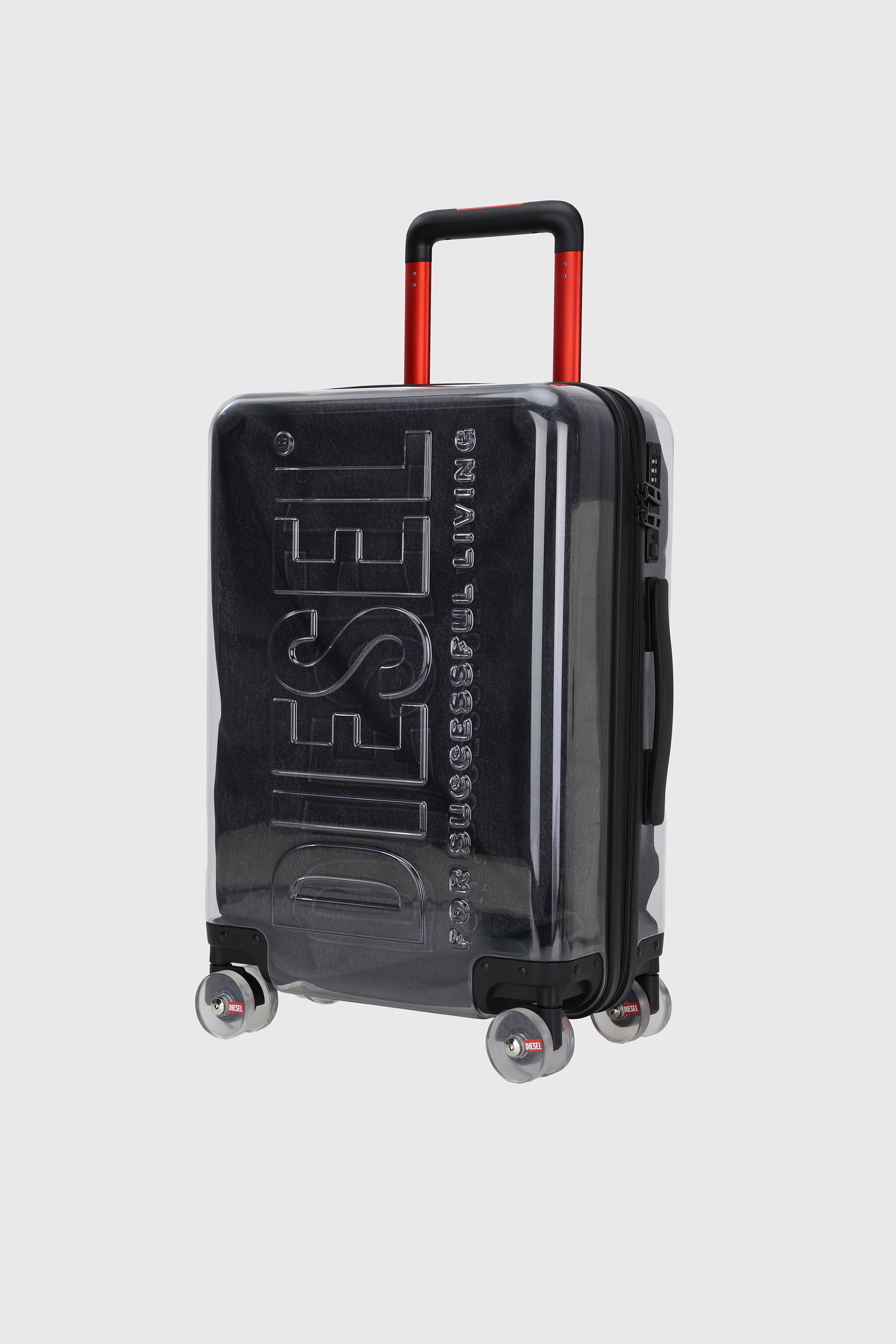 Diesel - LU0036 HARD LUGGAGE - DSL009, Unisex's Transparent logo suitcase size S in Black - 5