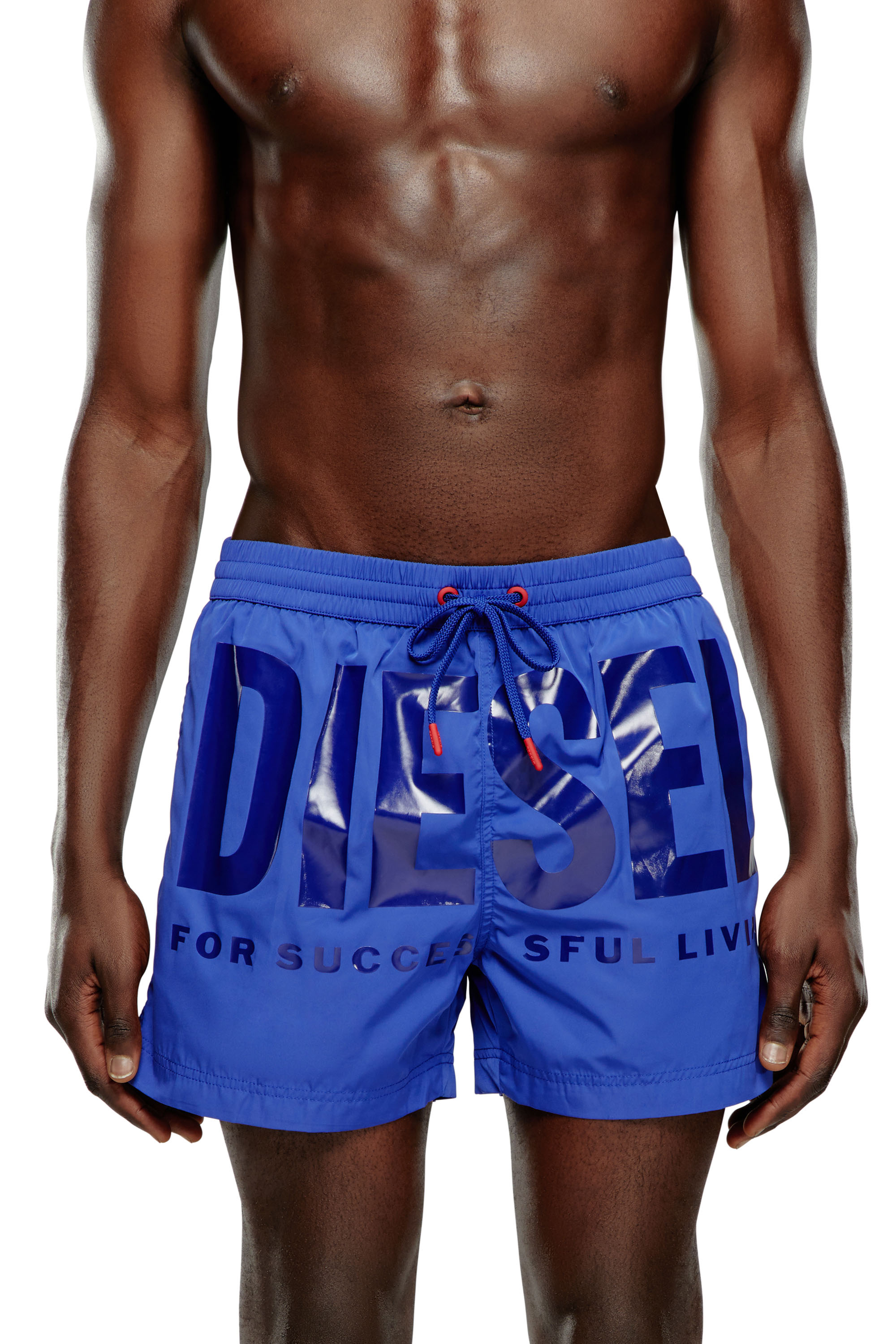 Diesel - BMBX-KEN-37, Man Mid-length swim shorts with tonal logo in Blue - Image 2