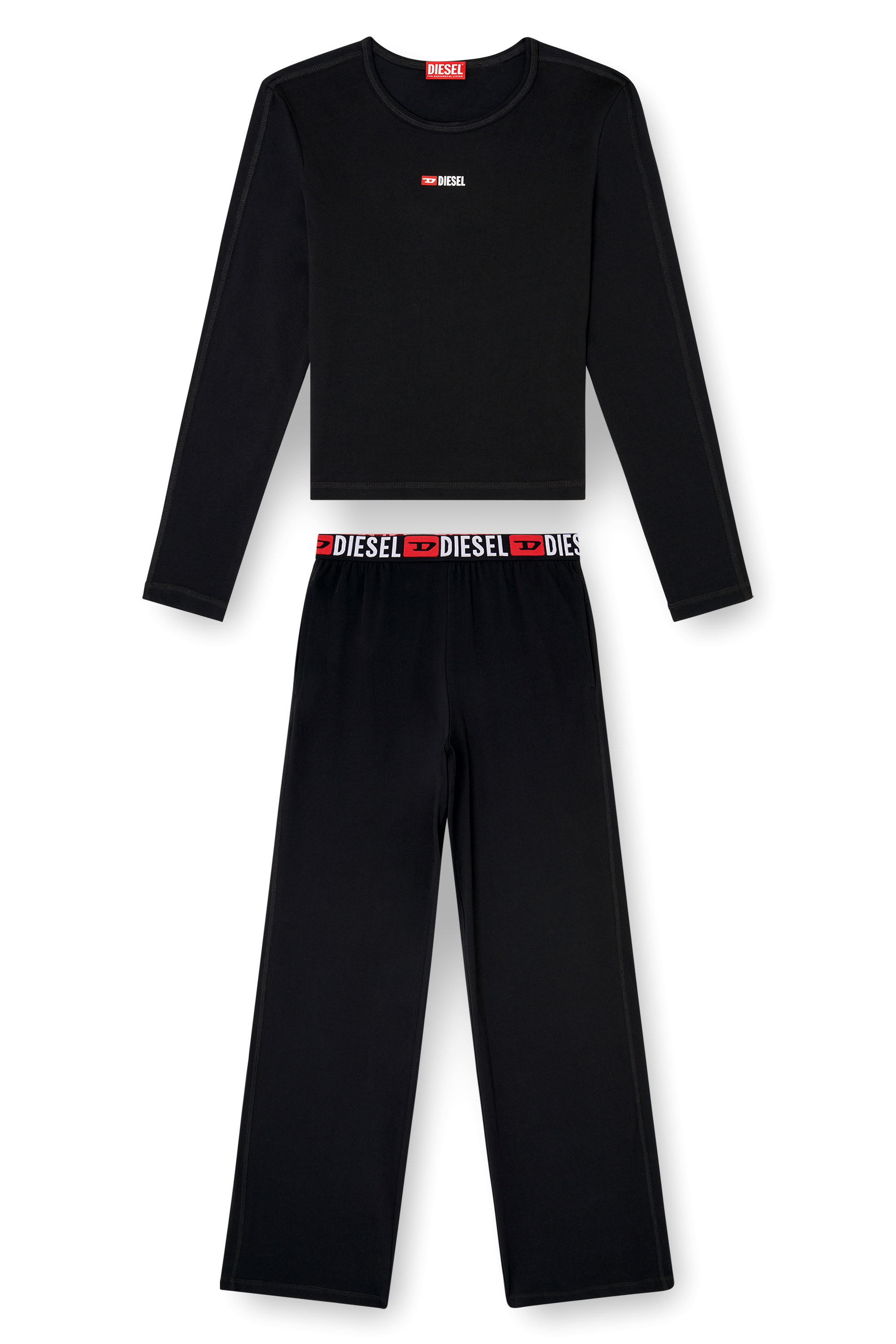 Diesel - SET-GILDA-D-CORE, Woman's Stretch cotton pyjamas in Black - 4