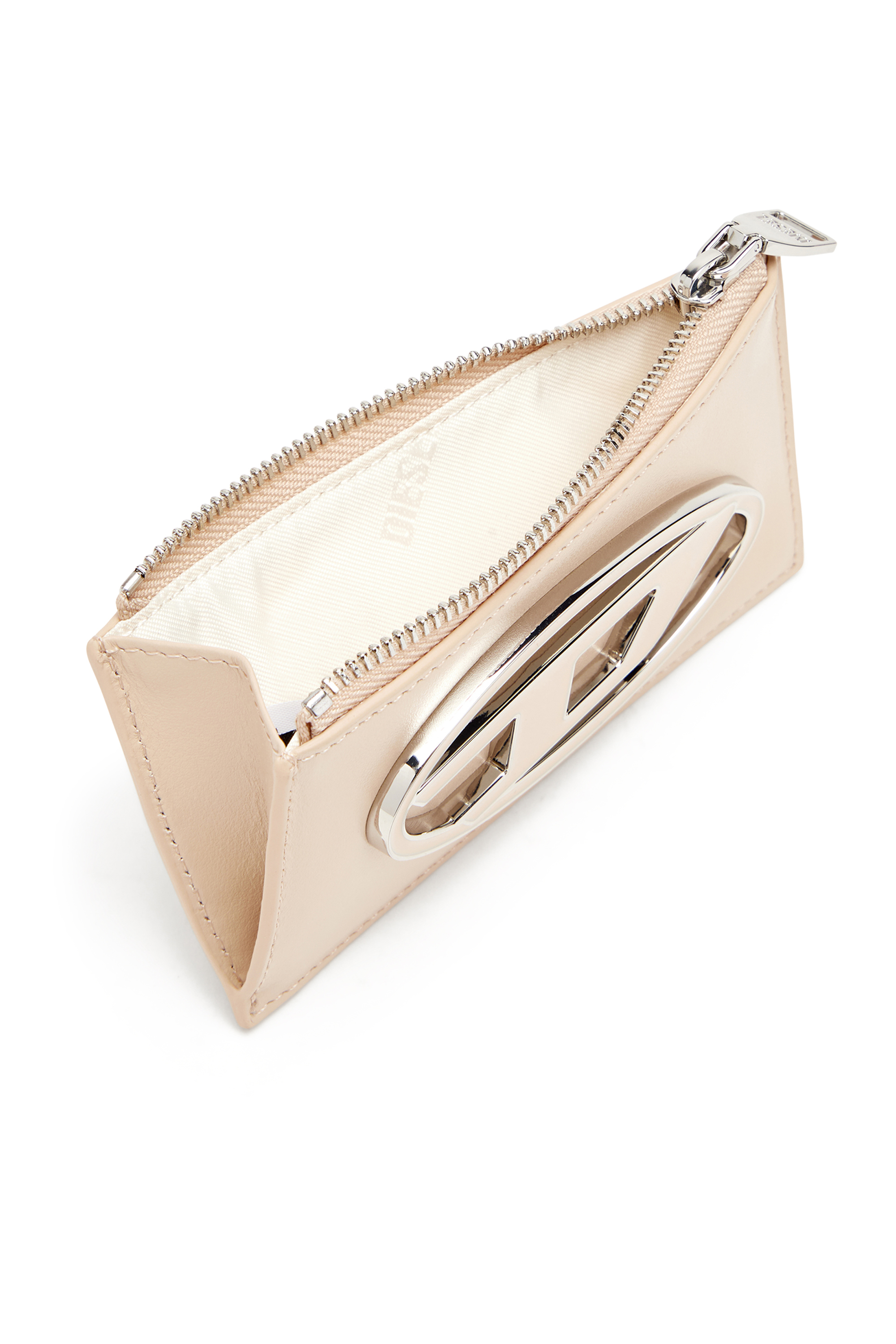 Diesel - 1DR CARD HOLDER III, Woman's Flat card holder in nappa leather in Beige - 3