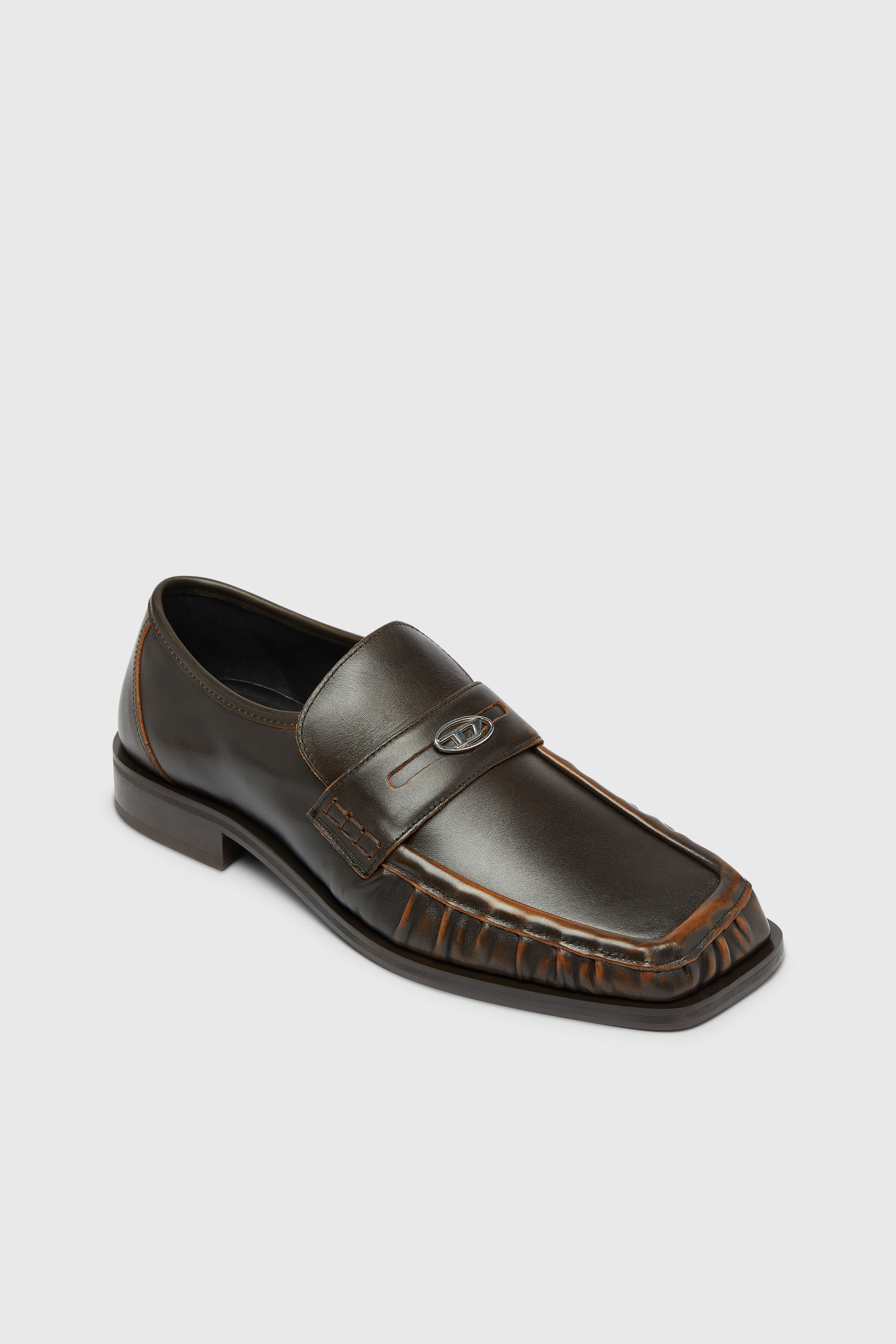 Diesel - D-AMBER LOAFER, Man's D-Amber - Penny loafers in leather in Brown - 6