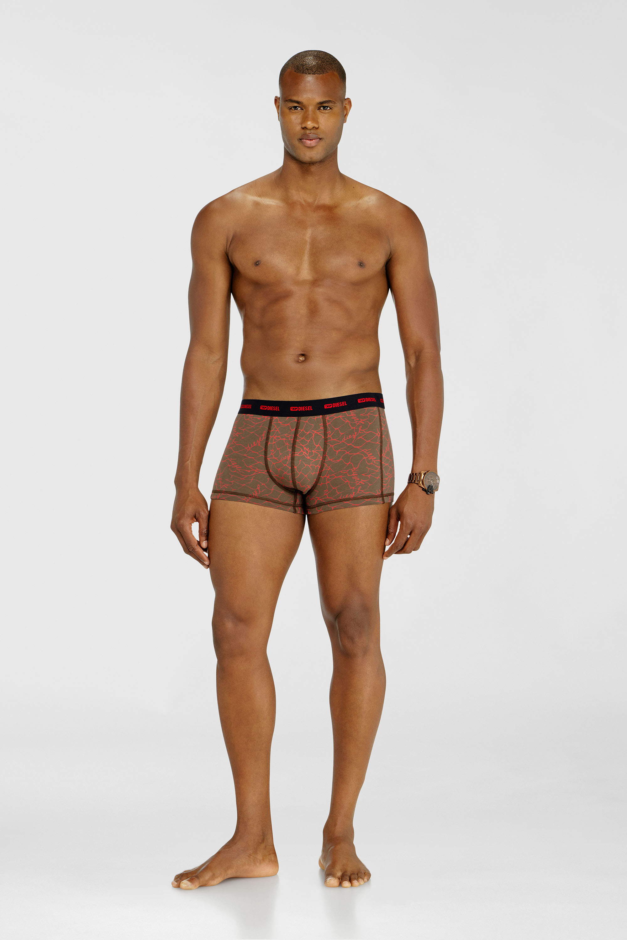 Diesel - DAMIEN-UTLT-3PACK, Man's Three-pack of trunks with graphic motif in Black/Brown - 2