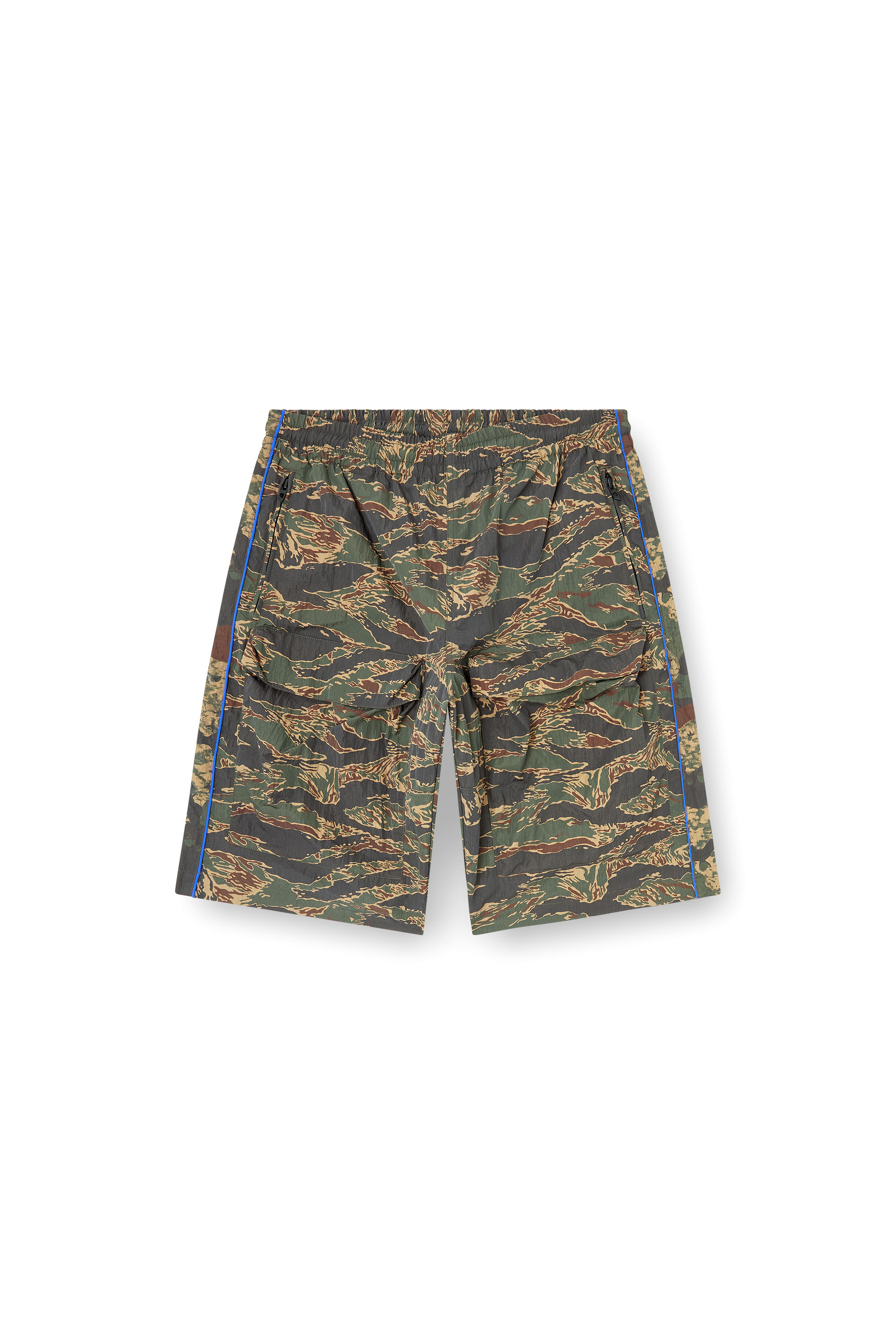 P-RAMOS-SHORT-EPBW, Military Green Diesel - P-RAMOS-SHORT-EPBW, Man's Cargo shorts with mixed camo prints in Military Green - 2