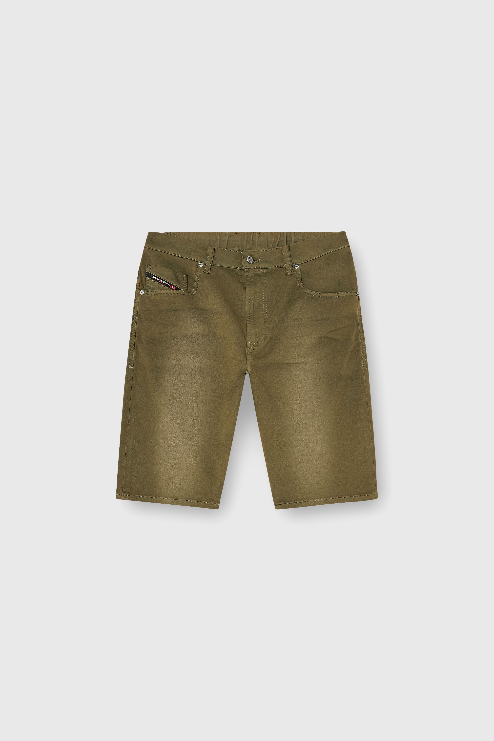 Diesel - 2033 D-KROOLEY-SHORT-BW JOGG, Man's Slim shorts in coloured denim in Military Green - 2