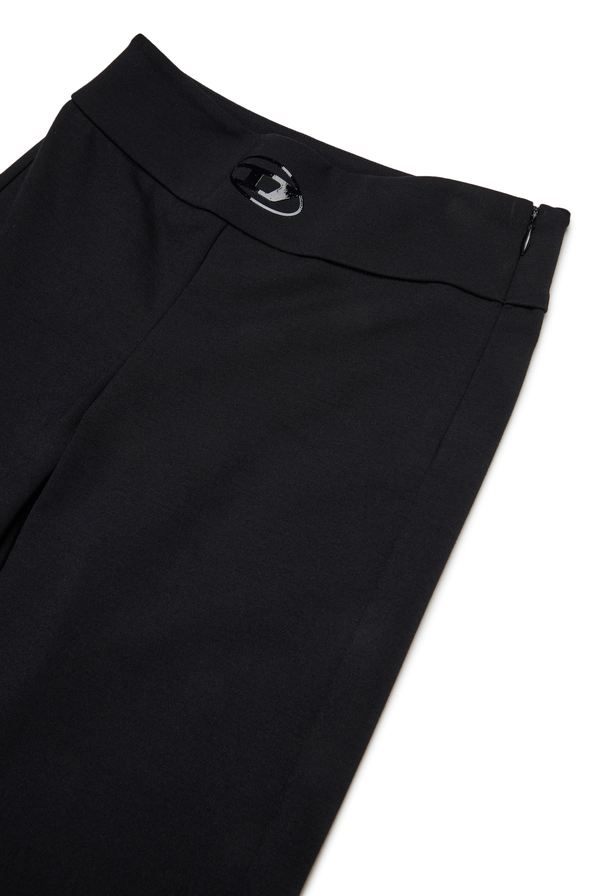 Diesel - POLLIR, Woman's Viscose pants with logo at the waistband in Black - 3