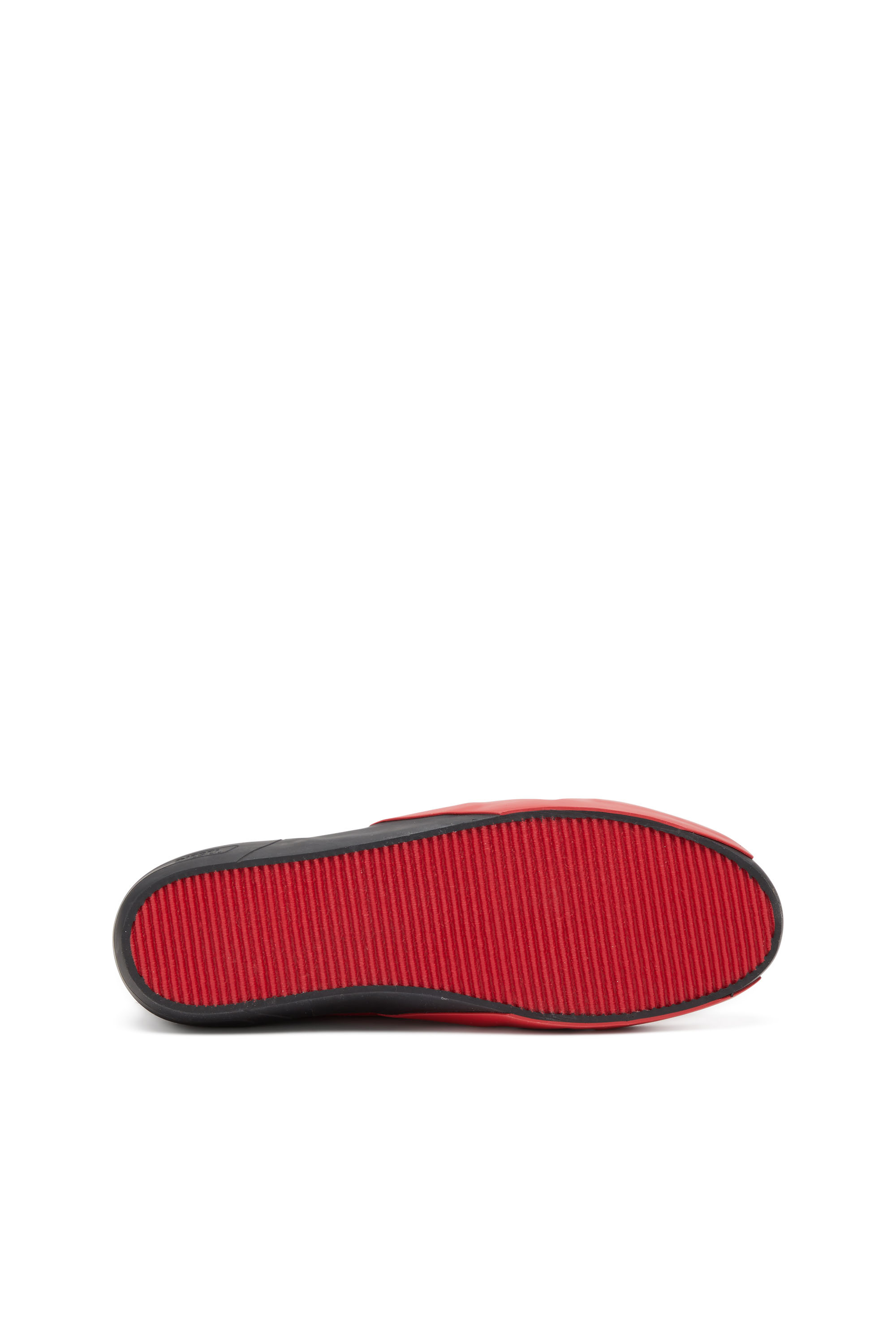 Diesel - S-SLANTE-D LOW, Man's Sneakers in suede and leather with D logo in Black/Red - 4