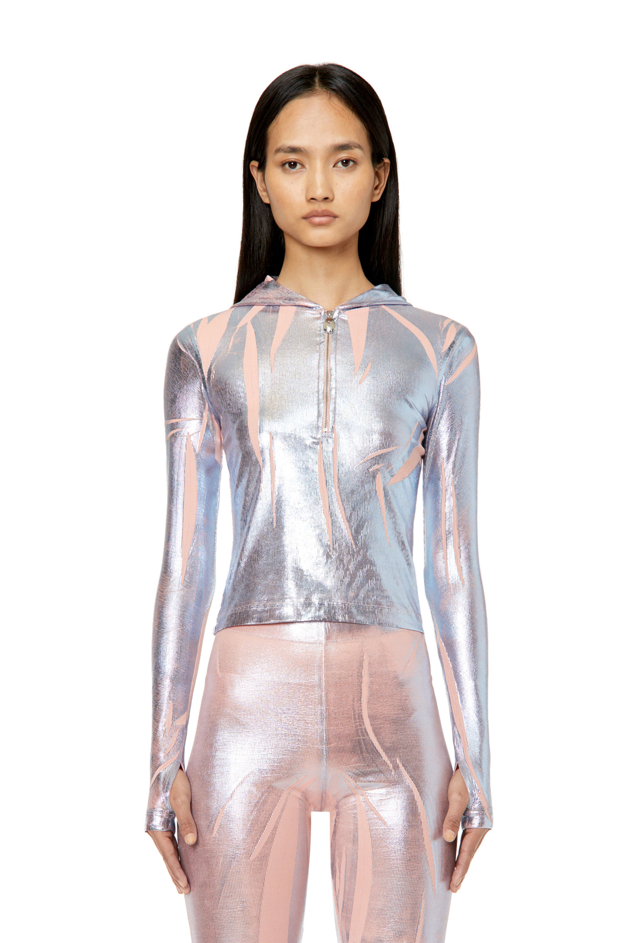 Diesel - T-CLED-HOOD, Silver - Image 1