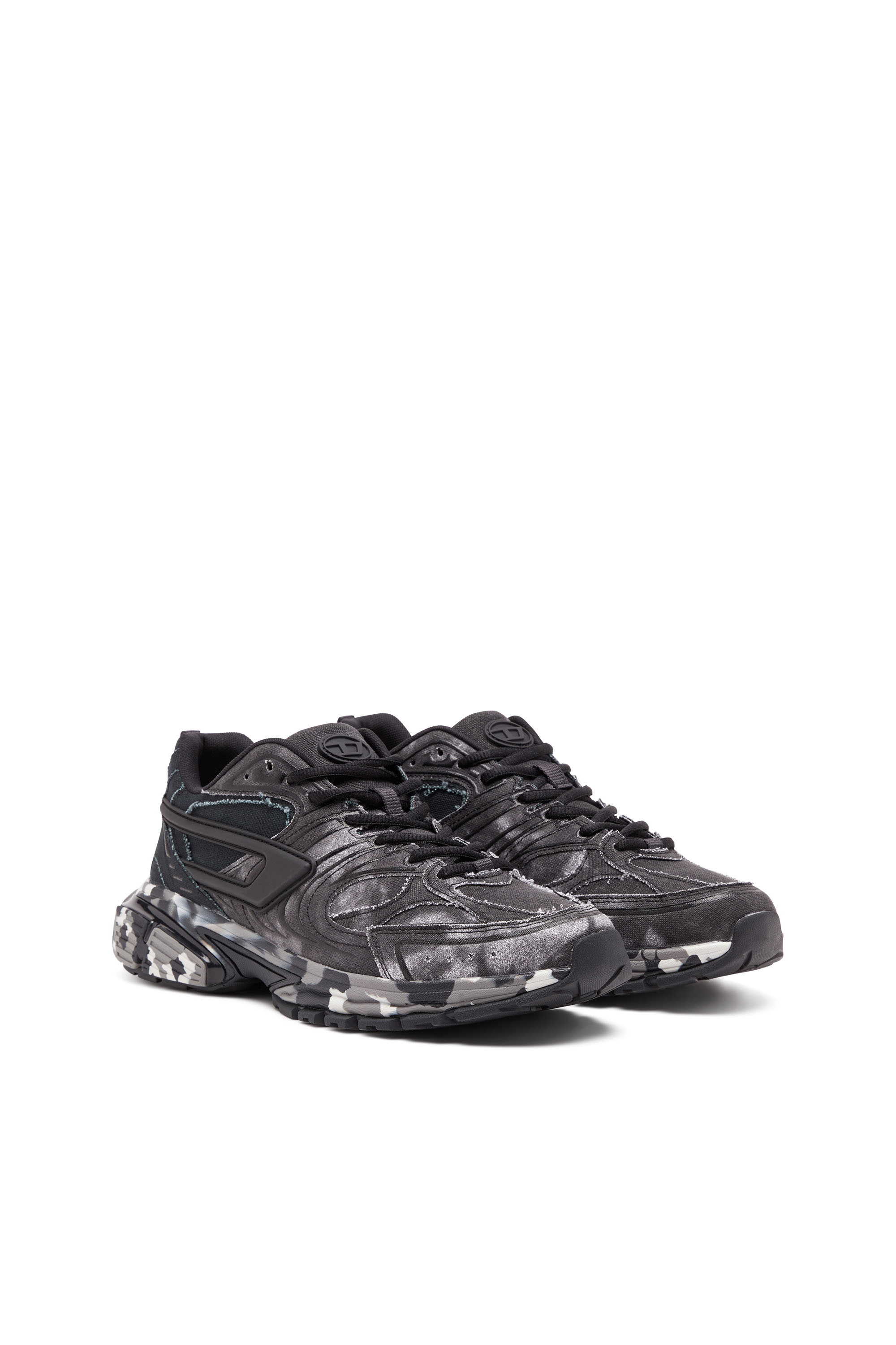 Diesel - S-SERENDIPITY PRO-X1, Man S-Serendipity-Tie-dye canvas sneakers with camo sole in Black - Image 2