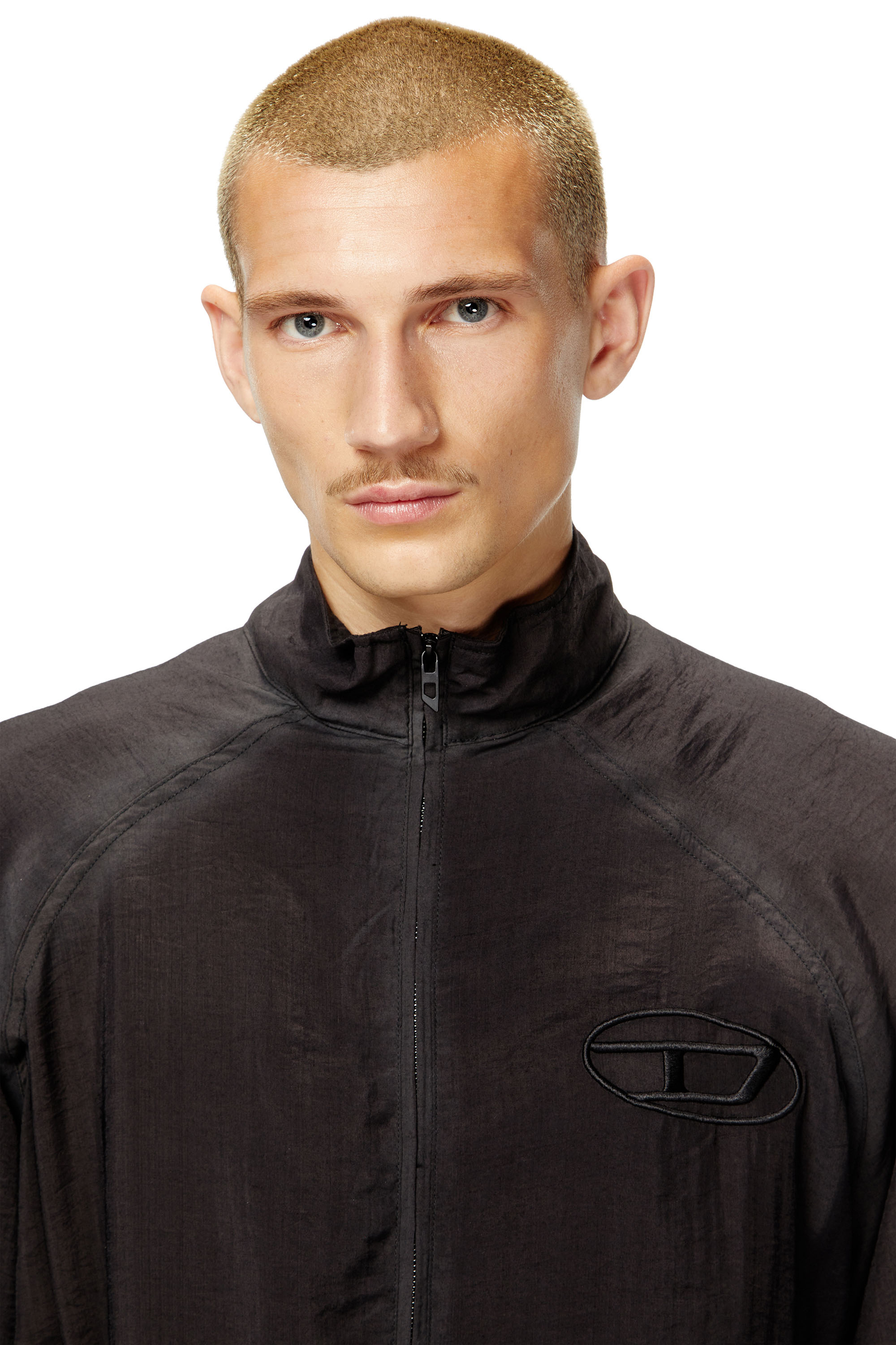 Diesel - J-HENRI-SOUVENIR, Man's Souvenir-style embroidered track jacket in Dark grey - 4