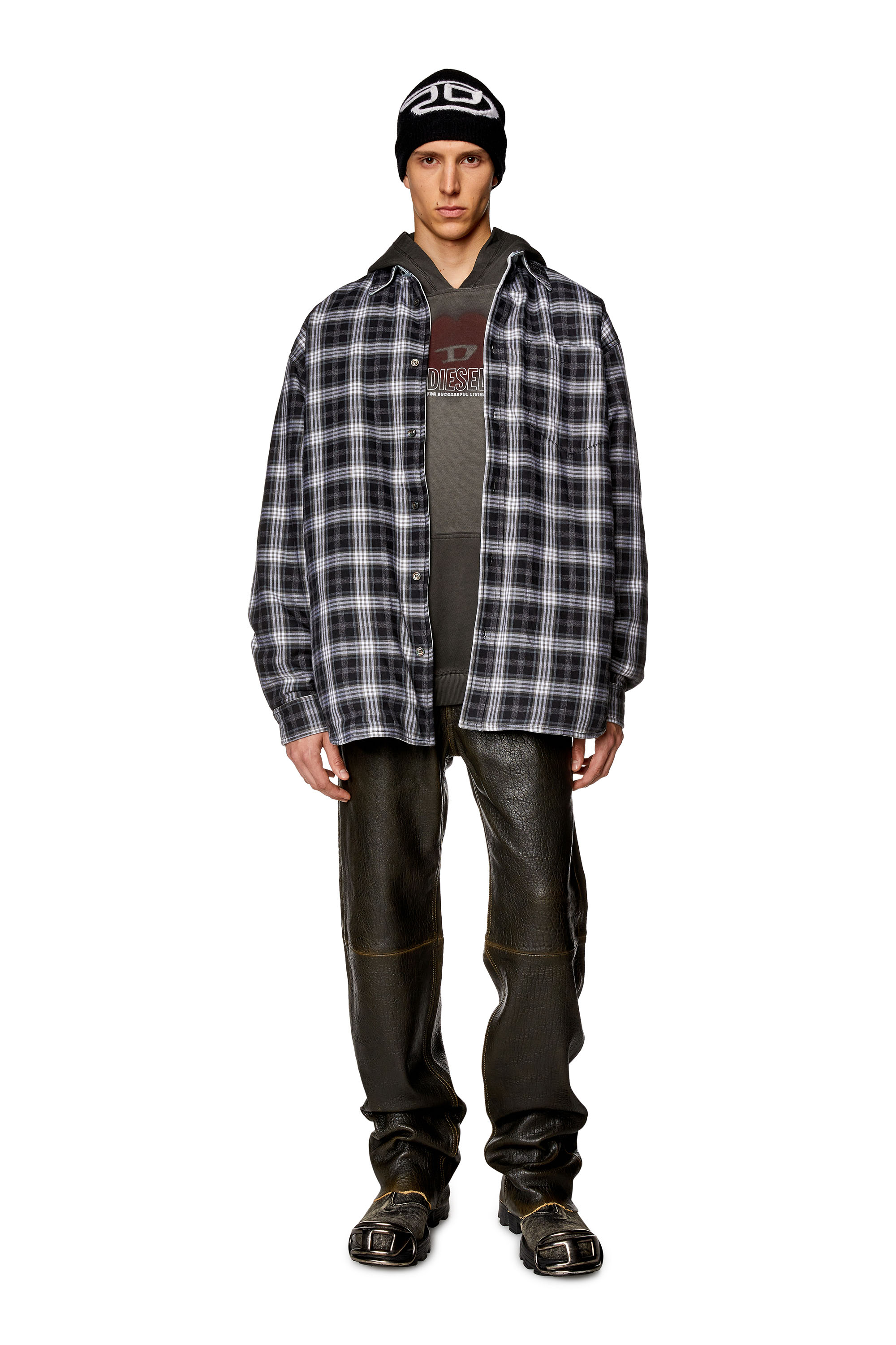 Diesel - S-DEWNY-DOUBLE-CHECK-A, Man Reversible padded overshirt in Multicolor - Image 2