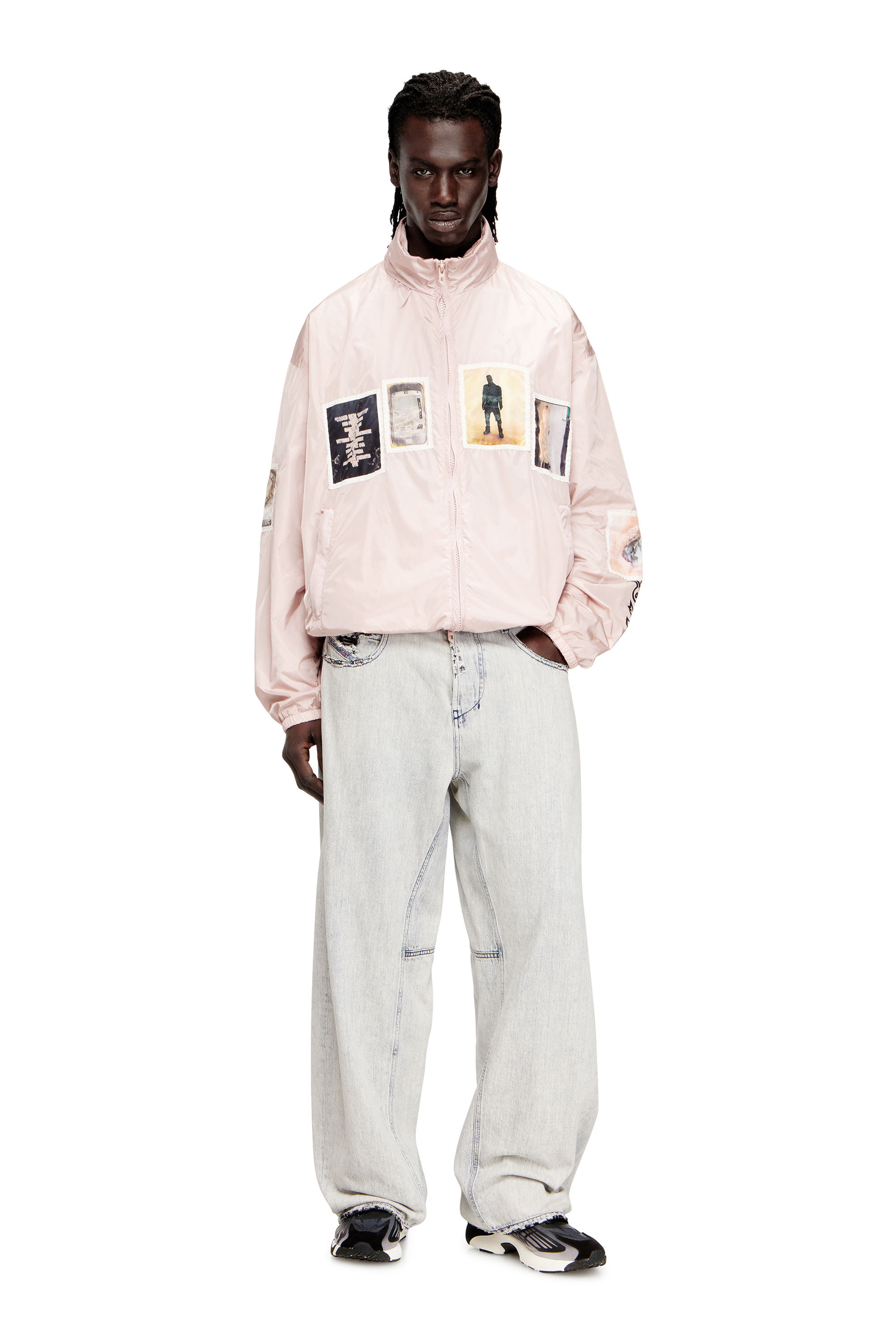 Diesel - J-CLAUS-A-GSBR, Man's Windbreaker with graphic patches in null - 2