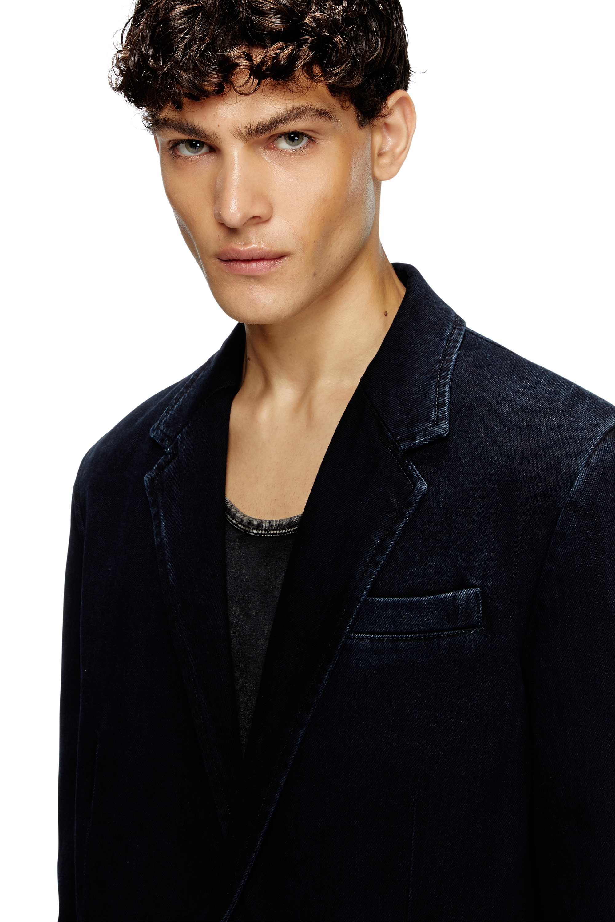 Diesel - D-REGER-D, Unisex's Blazer in lightly treated denim in Dark Blue - 6