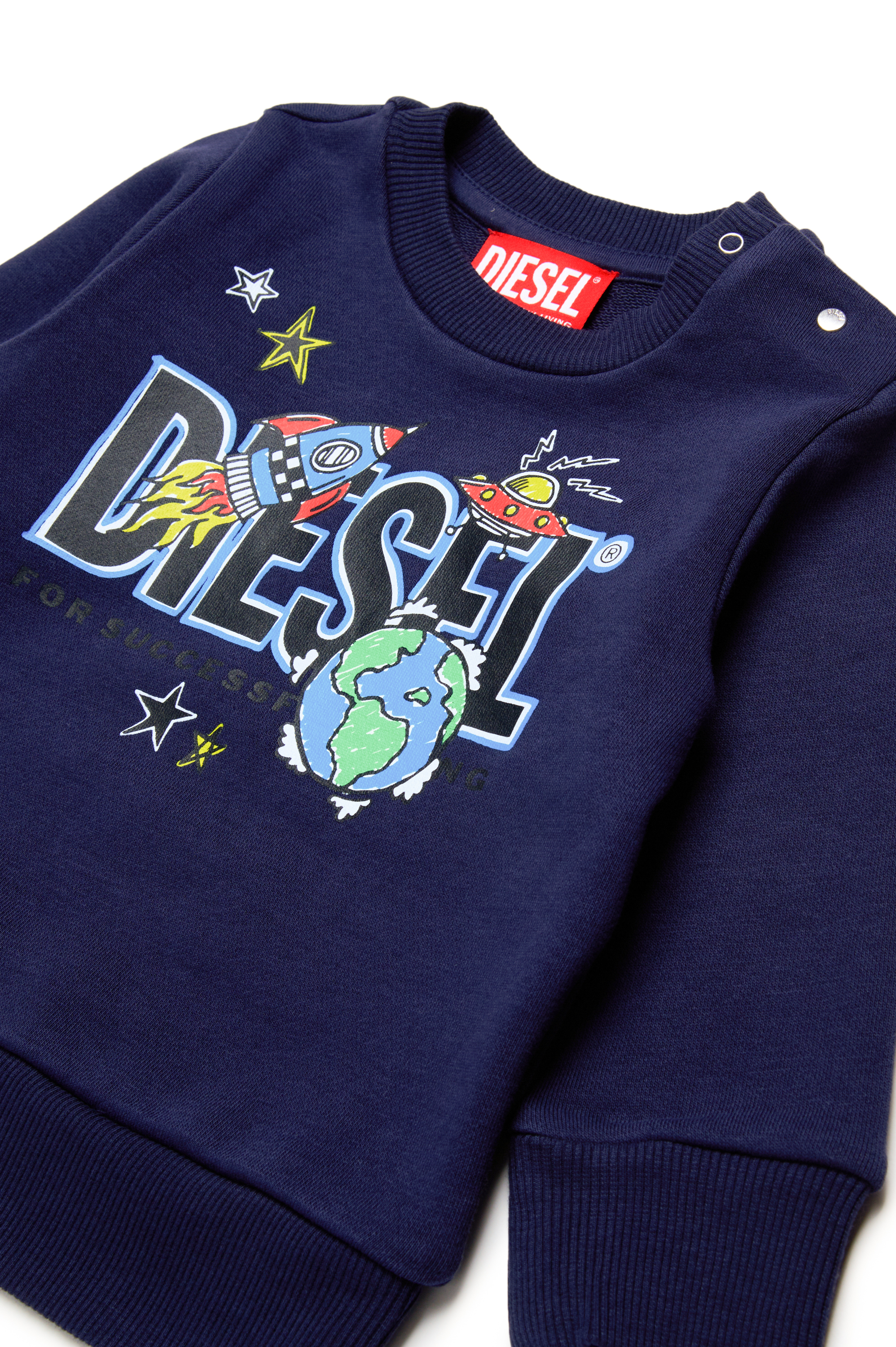 Diesel - SBAMBYB, Man's Sweatshirt with rocket logo in Blue - 3