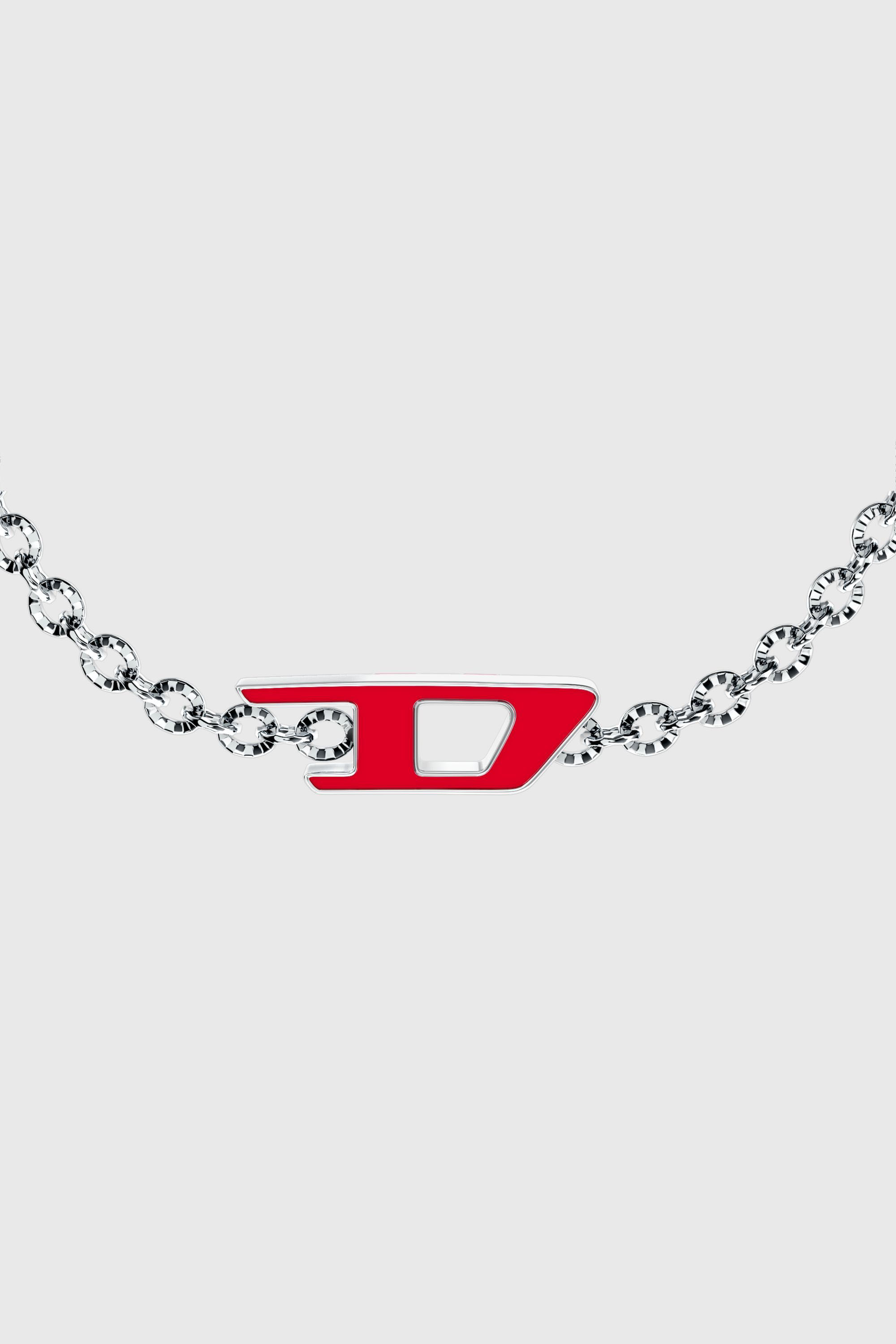 Diesel - DX1691040 JEWELLERY, Unisex's Stainless steel chain bracelet in Silver/Red - 3