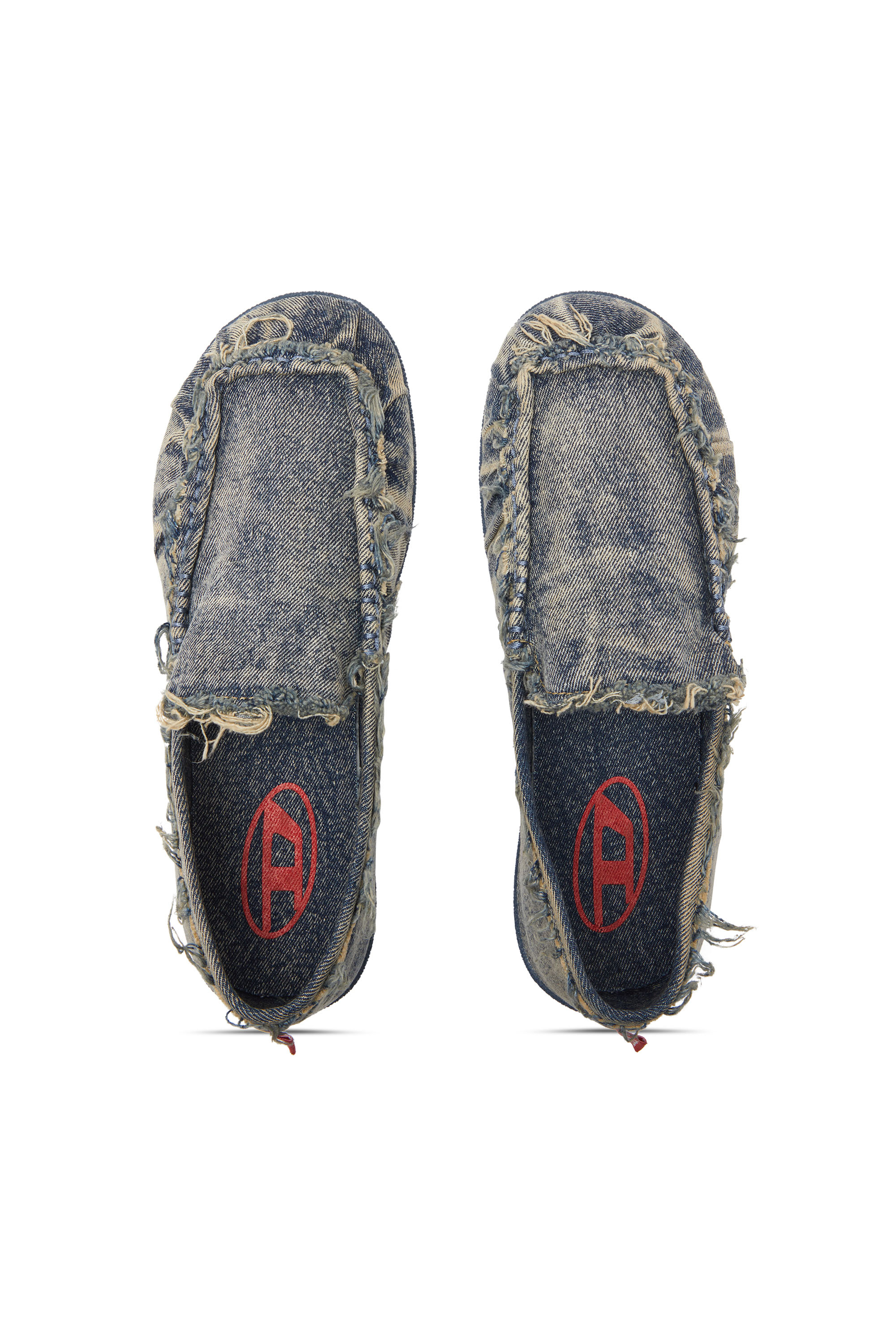 D-SHOCK MOC, Blue Diesel - D-SHOCK MOC, Man's D-Shock-Distressed denim loafers in Blue - 5