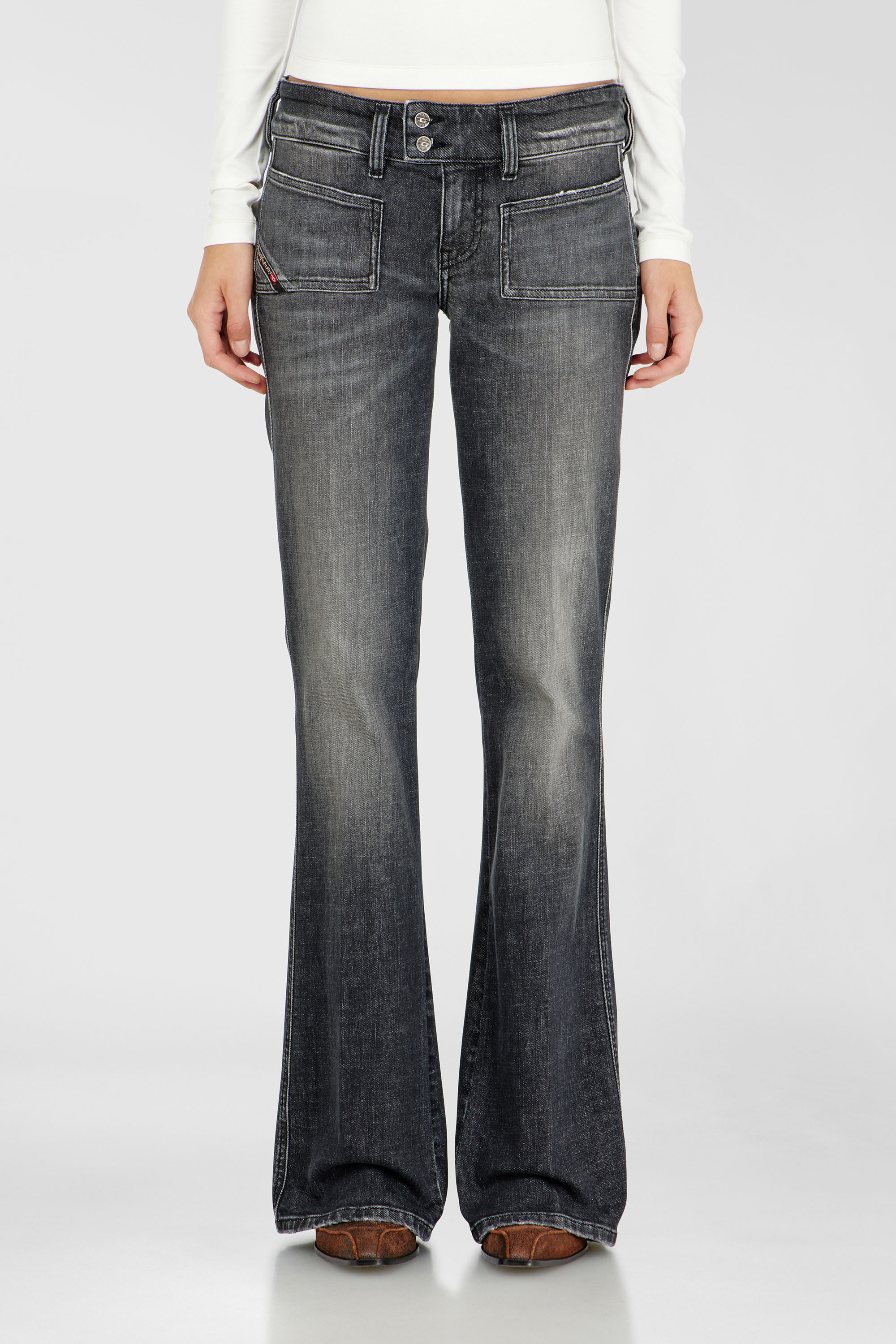Diesel - Woman's Bootcut Jeans D-Hush 0CIAU, Black/Dark grey - 4