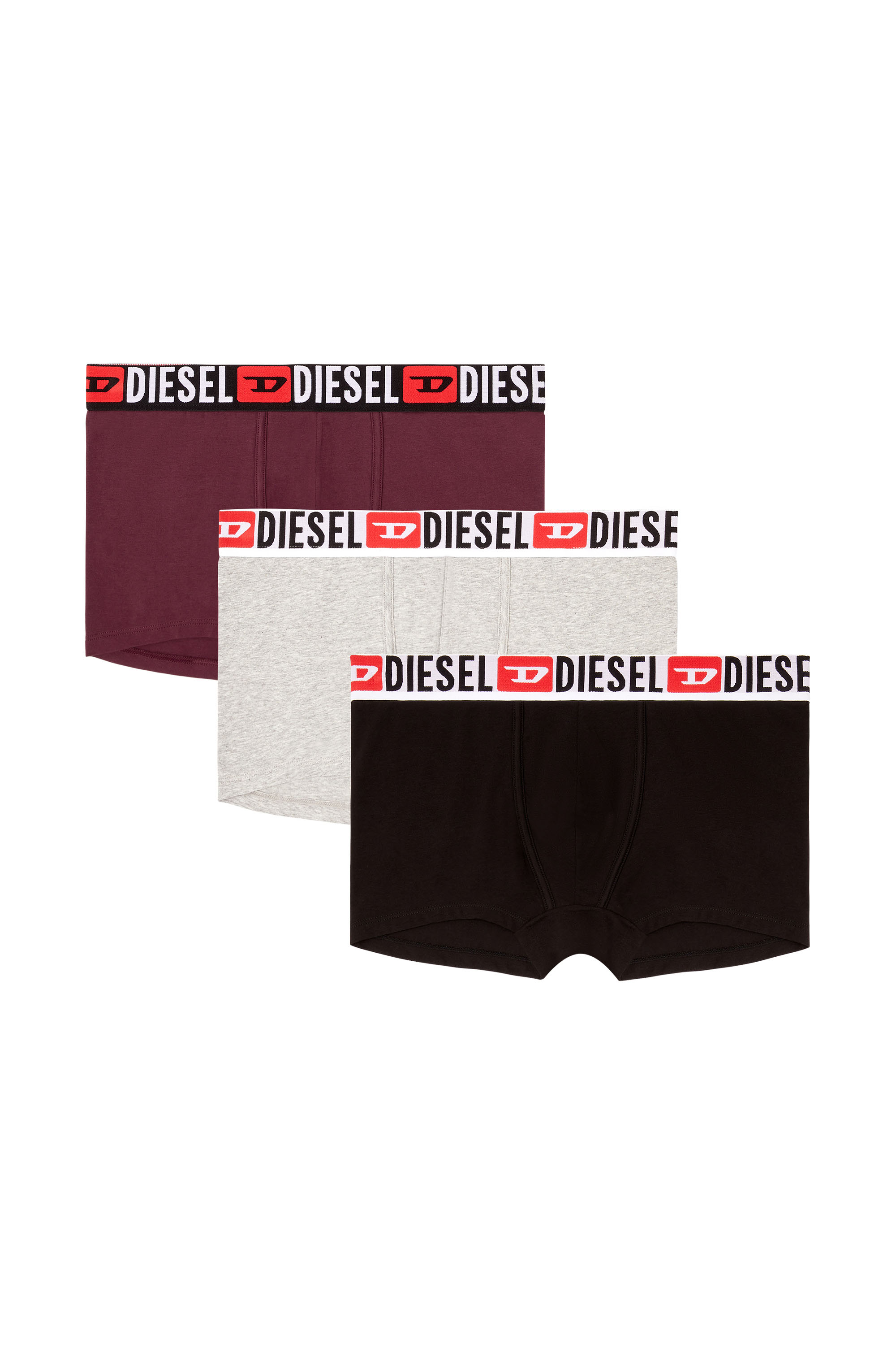 Diesel - UMBX-DAMIENTHREEPACK, Man's Three-pack of all-over logo waist boxers in Black/Violet - 1