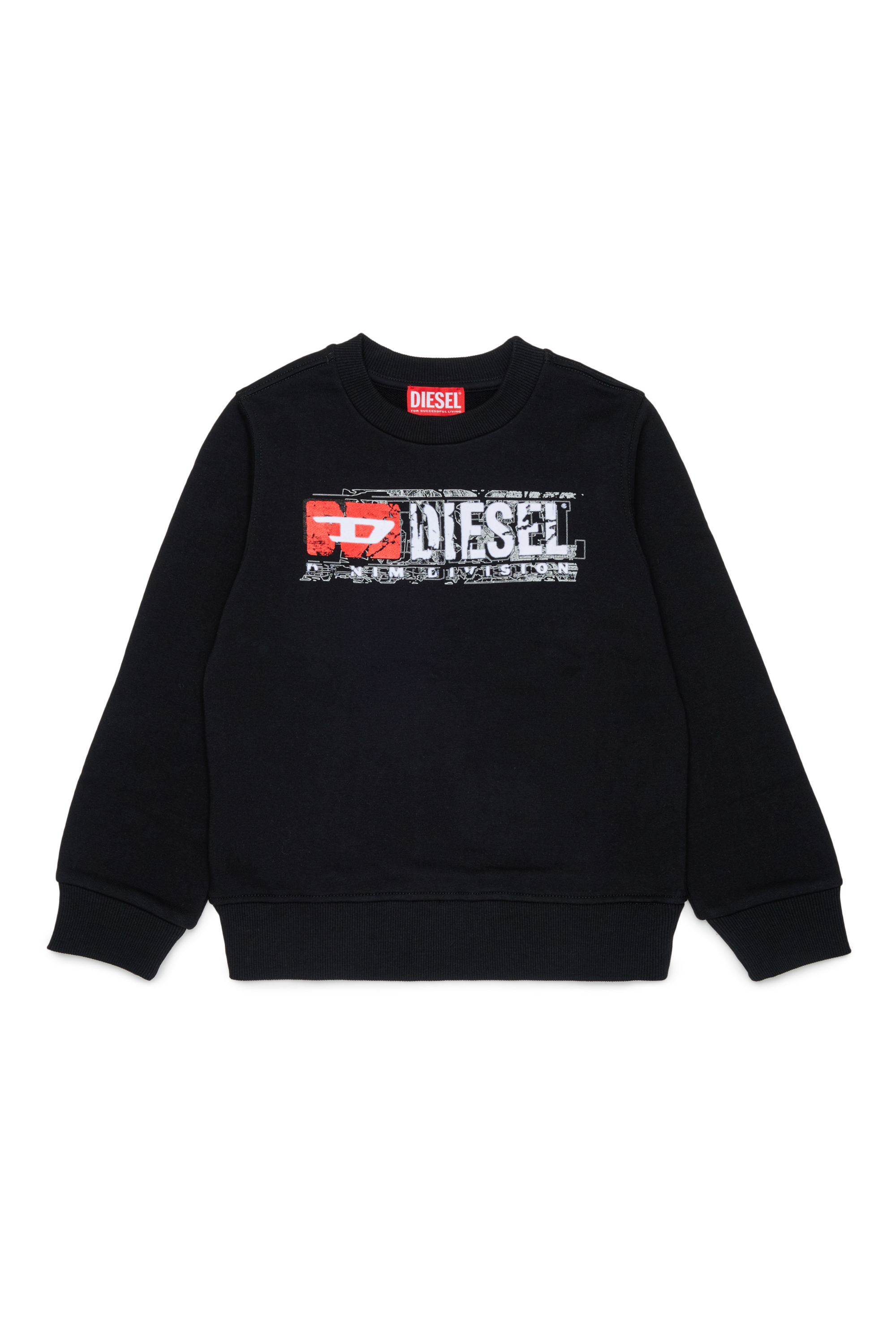 Diesel - SLOMIX, Man's Sweatshirt with distressed-effect logo in Black - 1