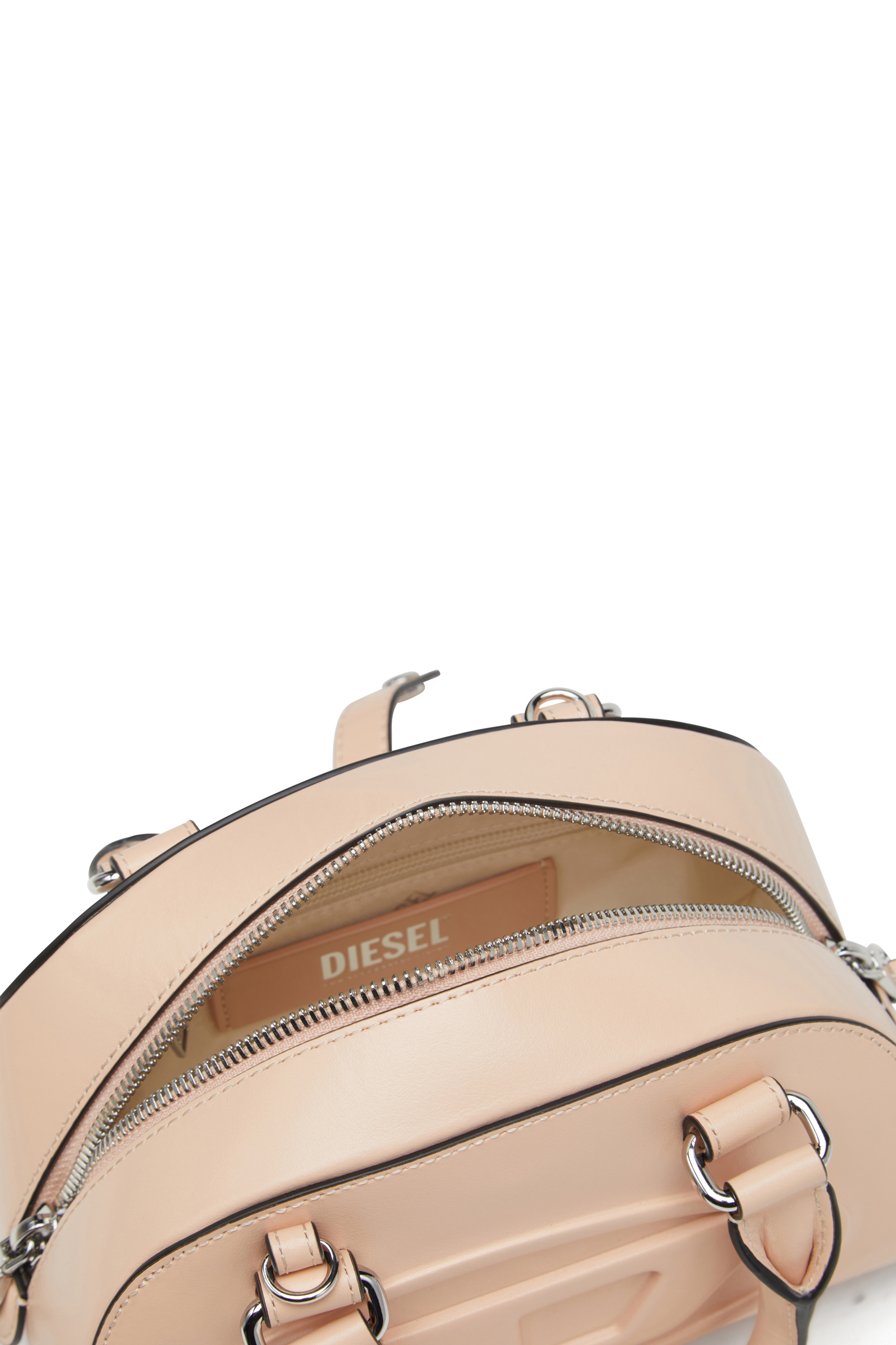 Diesel - 1DR DOME CROSSBODY, Woman's 1DR Dome-Leather mini bowling bag in Pink - 4
