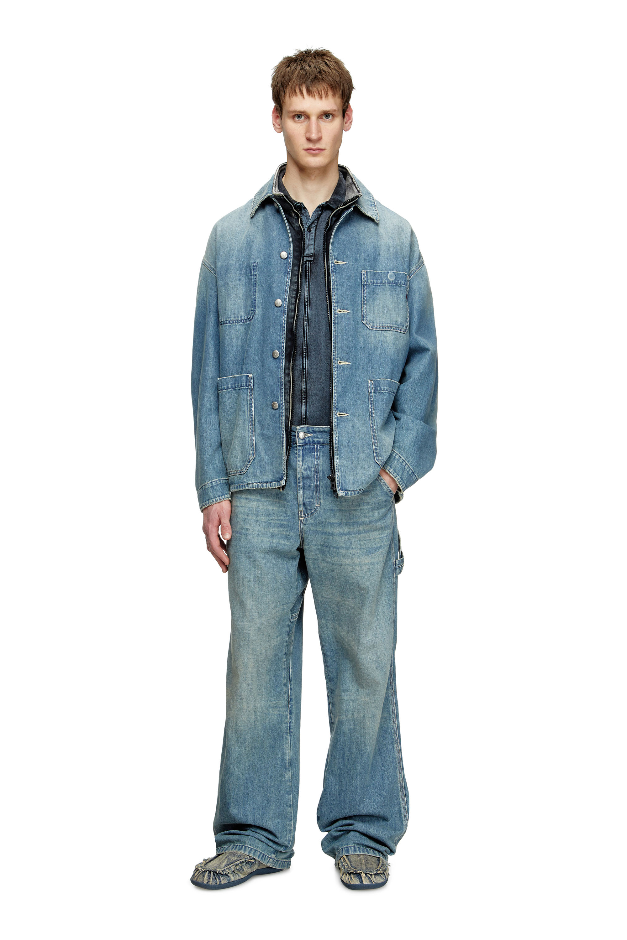 Diesel - D-STACK-U, Unisex's Utility-style denim jacket in Medium blue - 2
