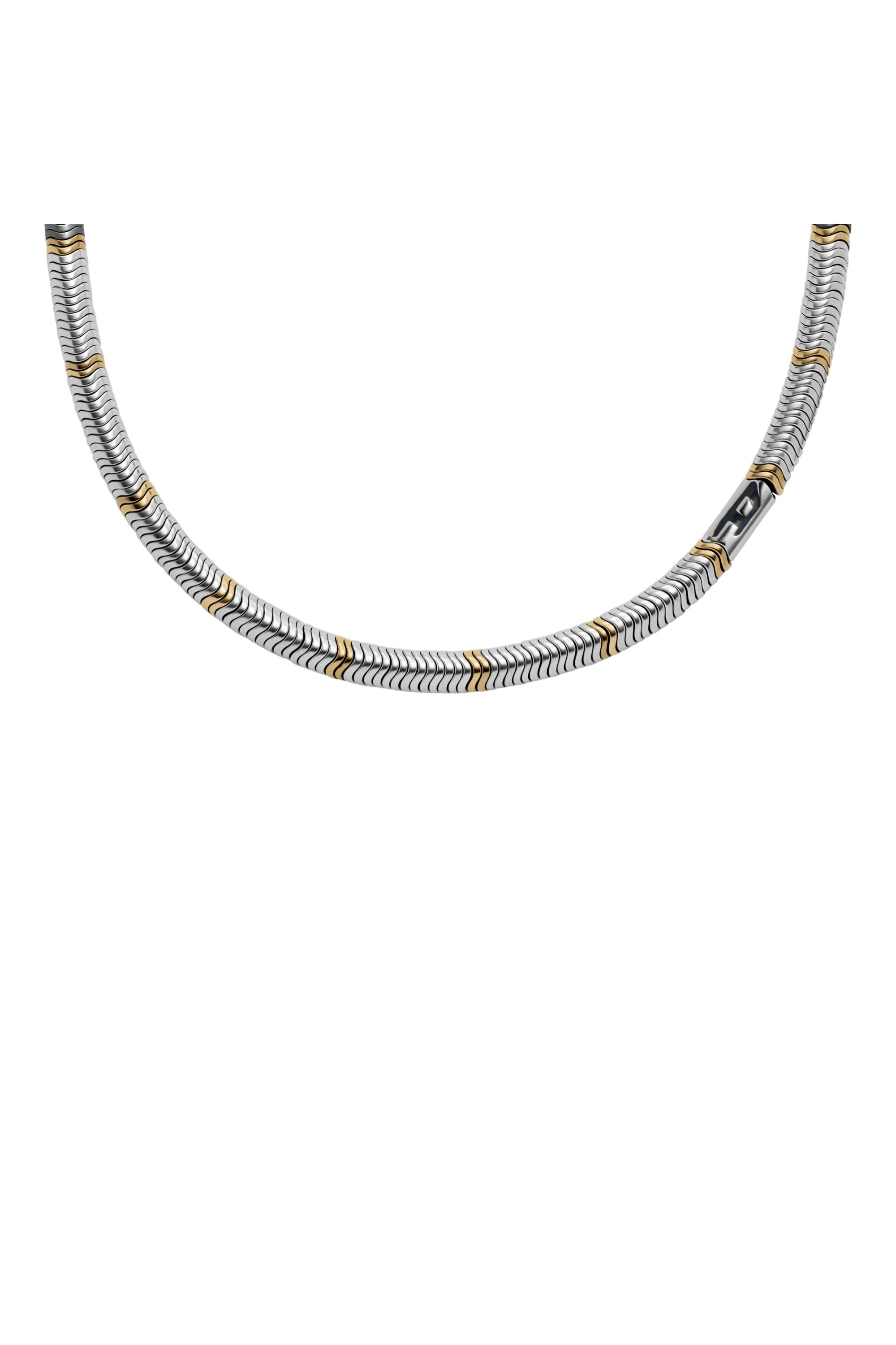 Diesel - DX1575931 JEWEL, Unisex's Hematite Beaded Necklace in Silver/Gold - 2