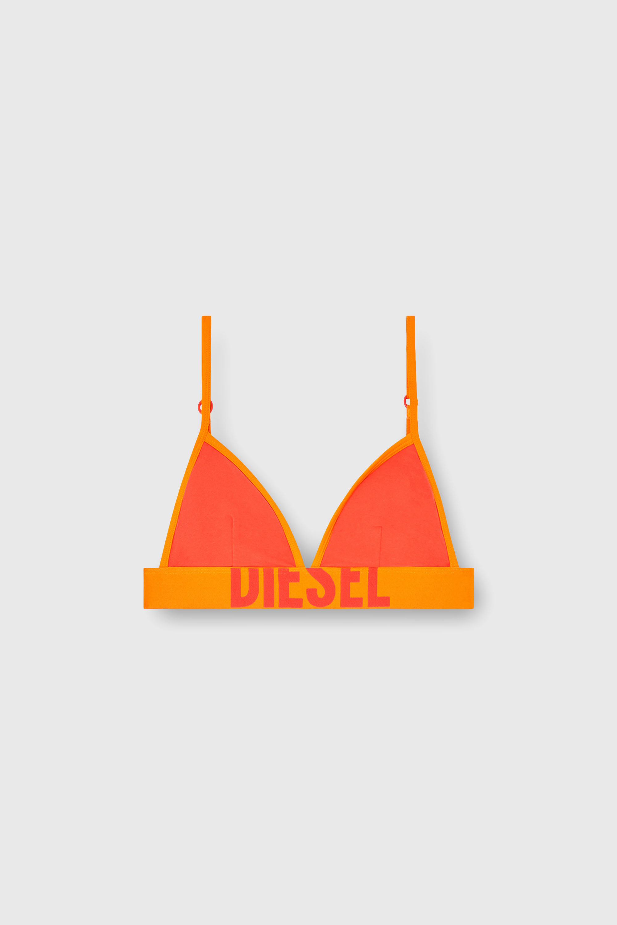 Diesel - CORA-D-POP, Woman's Triangle bra in bicolour cotton in Orange - 2