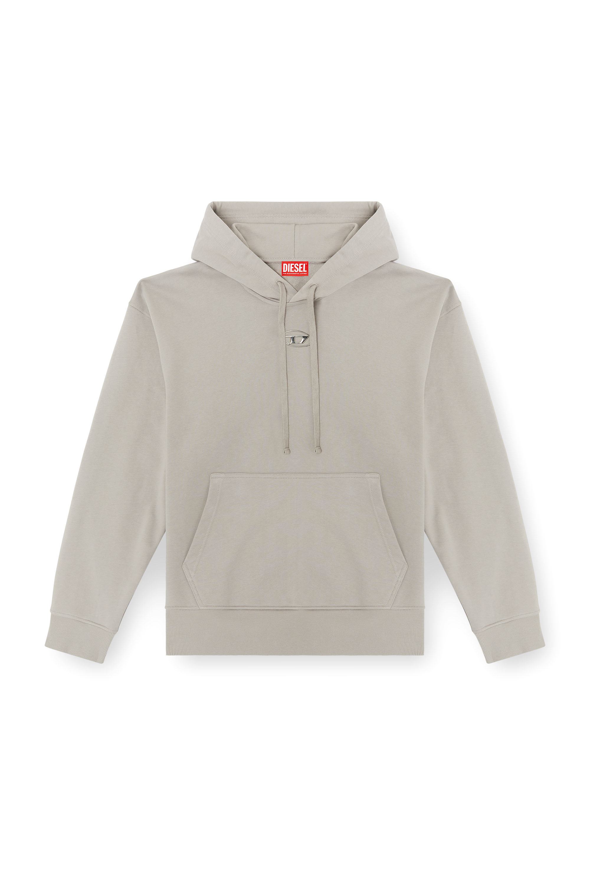 Diesel - S-MACS-HOOD-OD, Man's Hoodie with metallic logo in Grey - 2