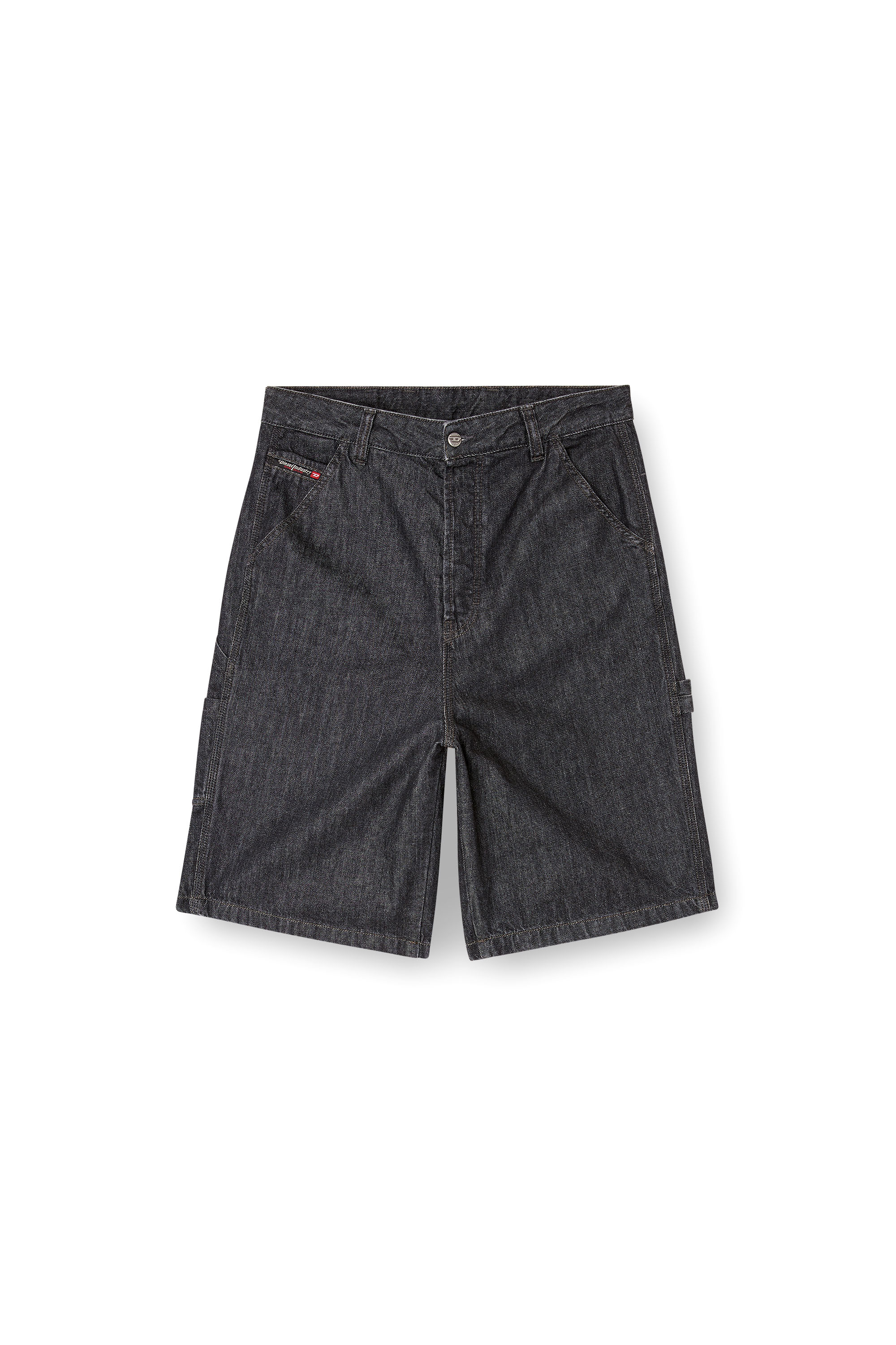 Diesel - D-LIVERY-W-SHORT, Man's Shorts in rinse-wash denim in Black - 3