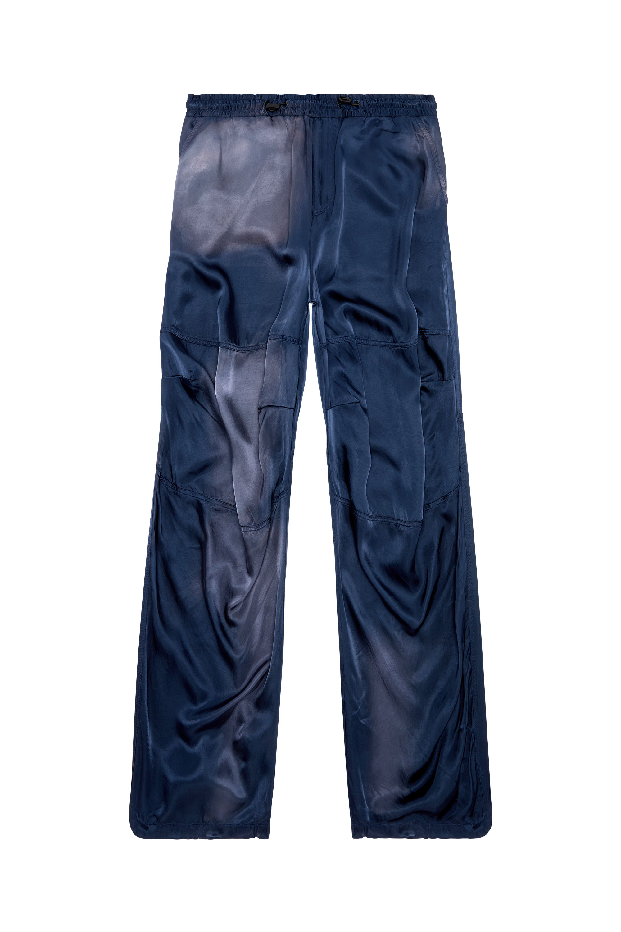 Diesel - P-MARTY, Man Oversized satin cargo pants in Blue - Image 4