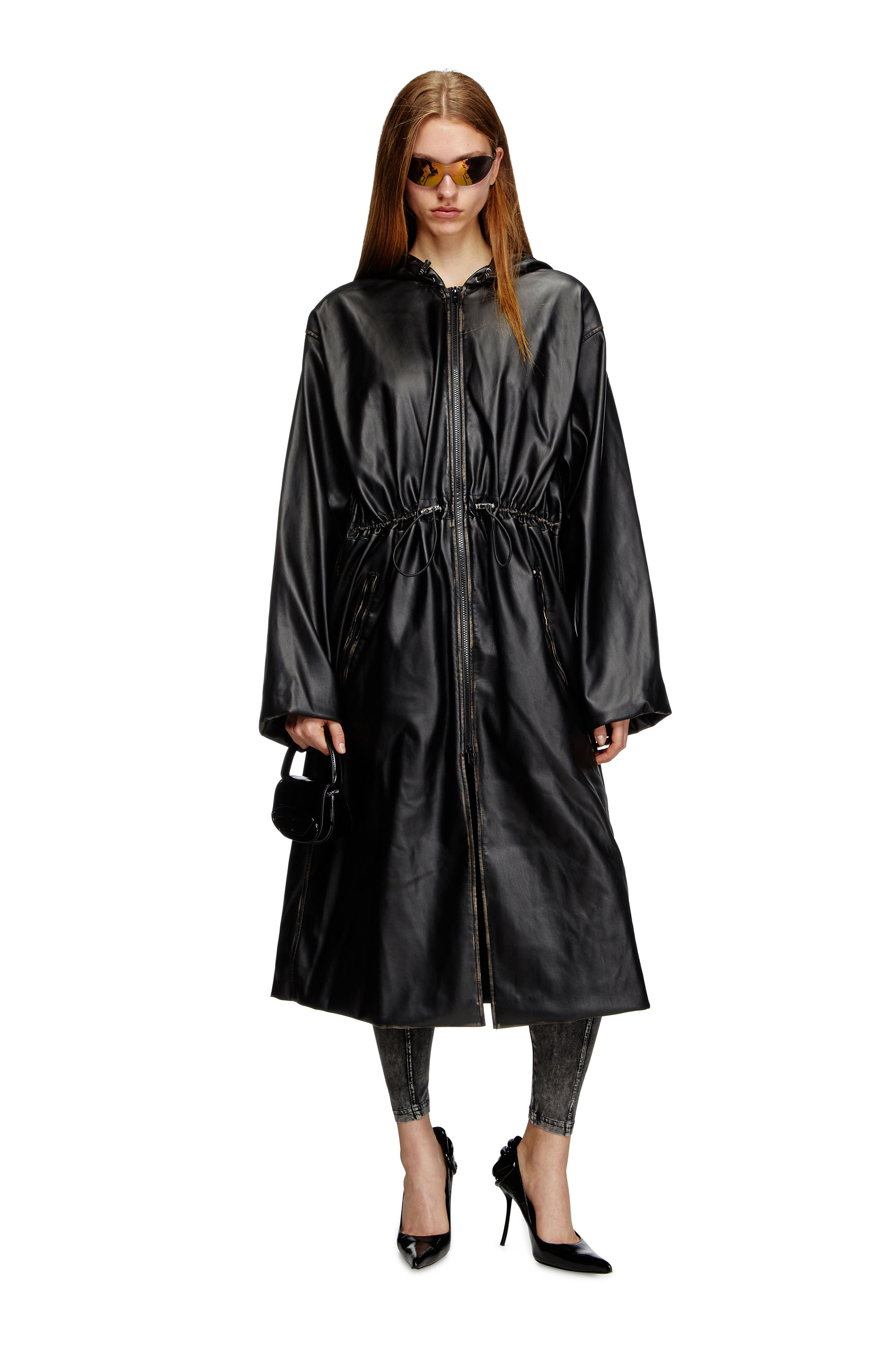 Diesel - G-LARY, Unisex's Distressed utilitarian hooded coat in Black - 2