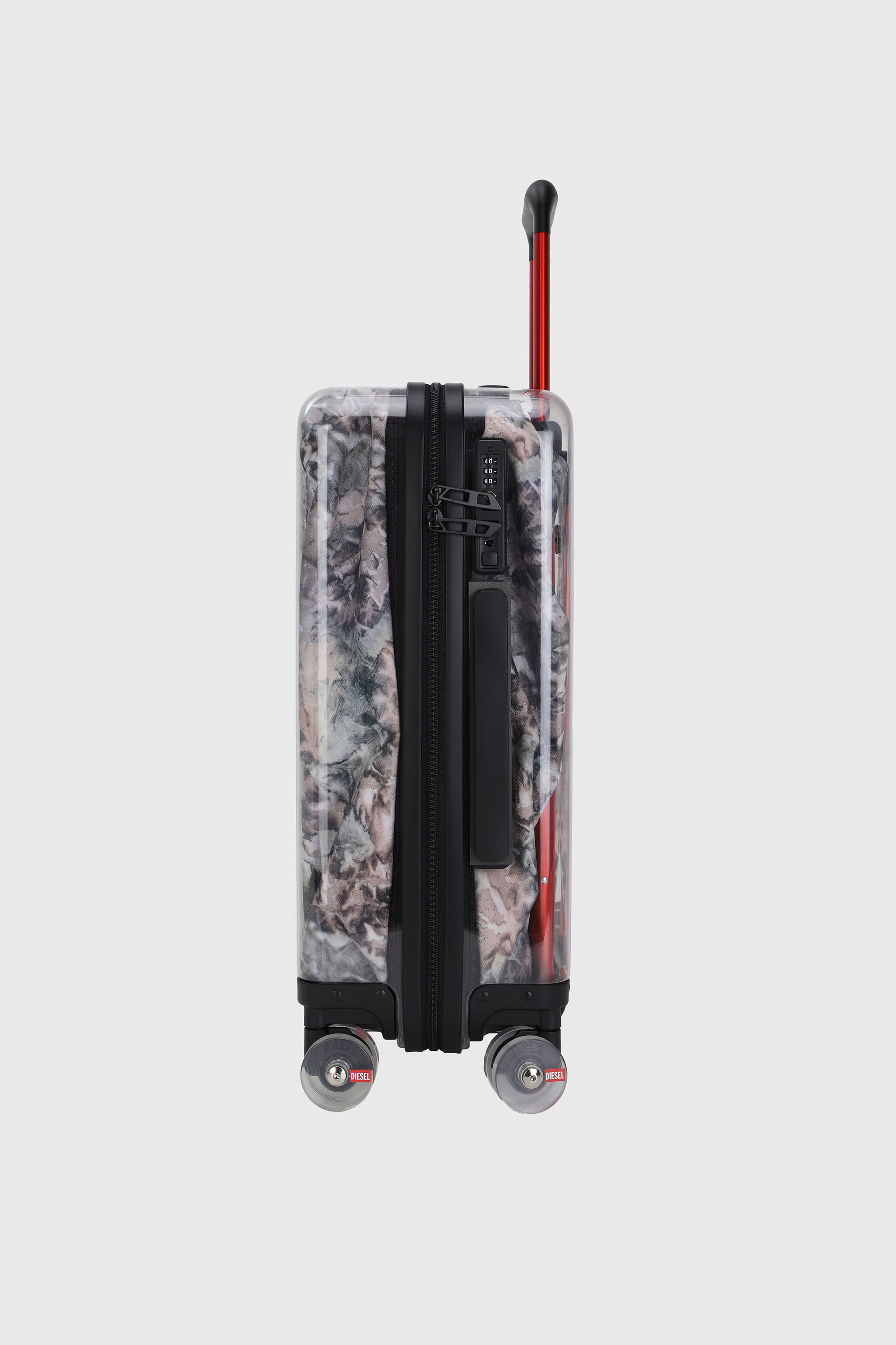 Diesel - LU0036 HARD LUGGAGE - DSL009, Unisex's Transparent logo suitcase size S in Grey/Pink - 4