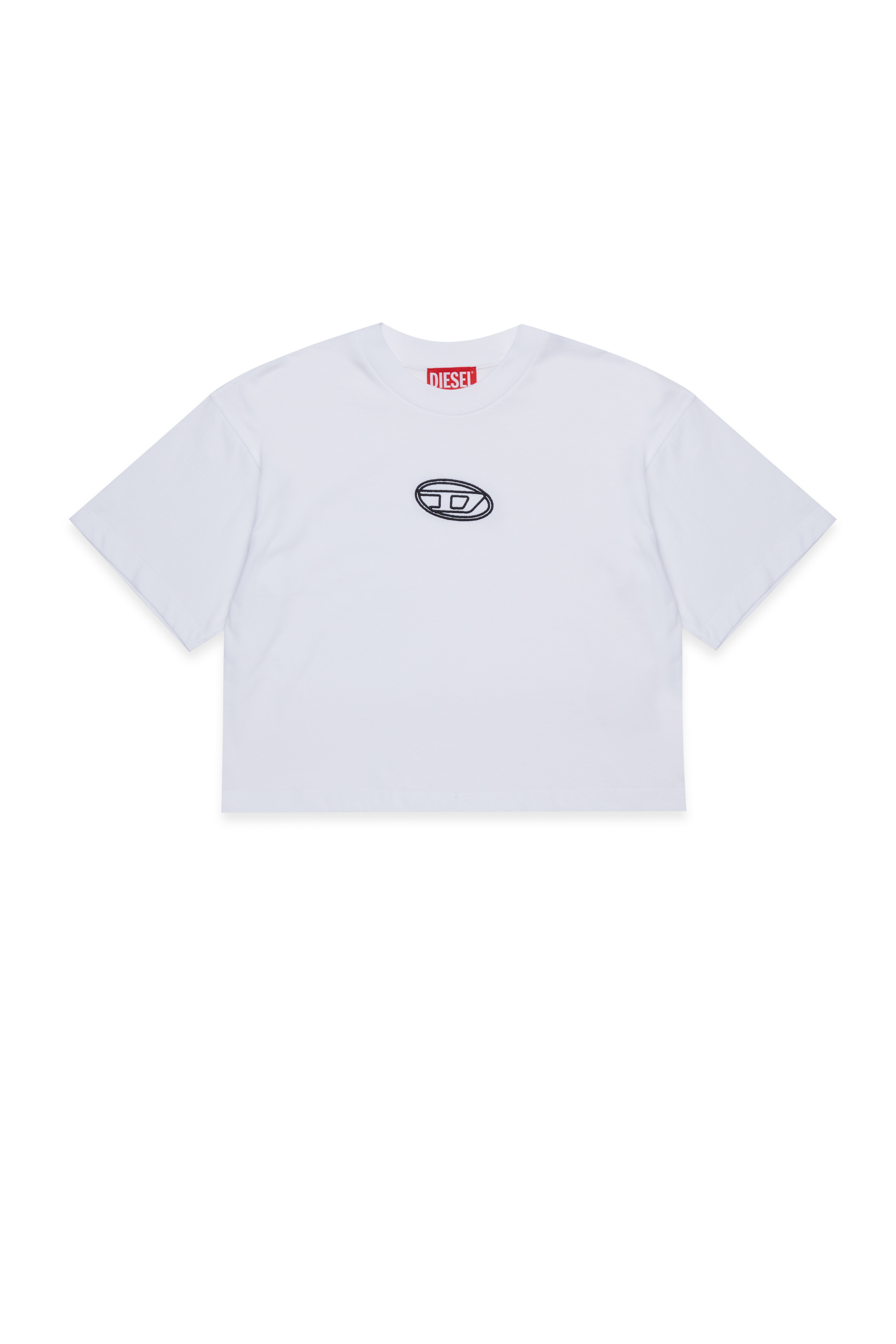 Diesel - TIXAN, Woman's Cotton T-shirt with central logo in White - 1