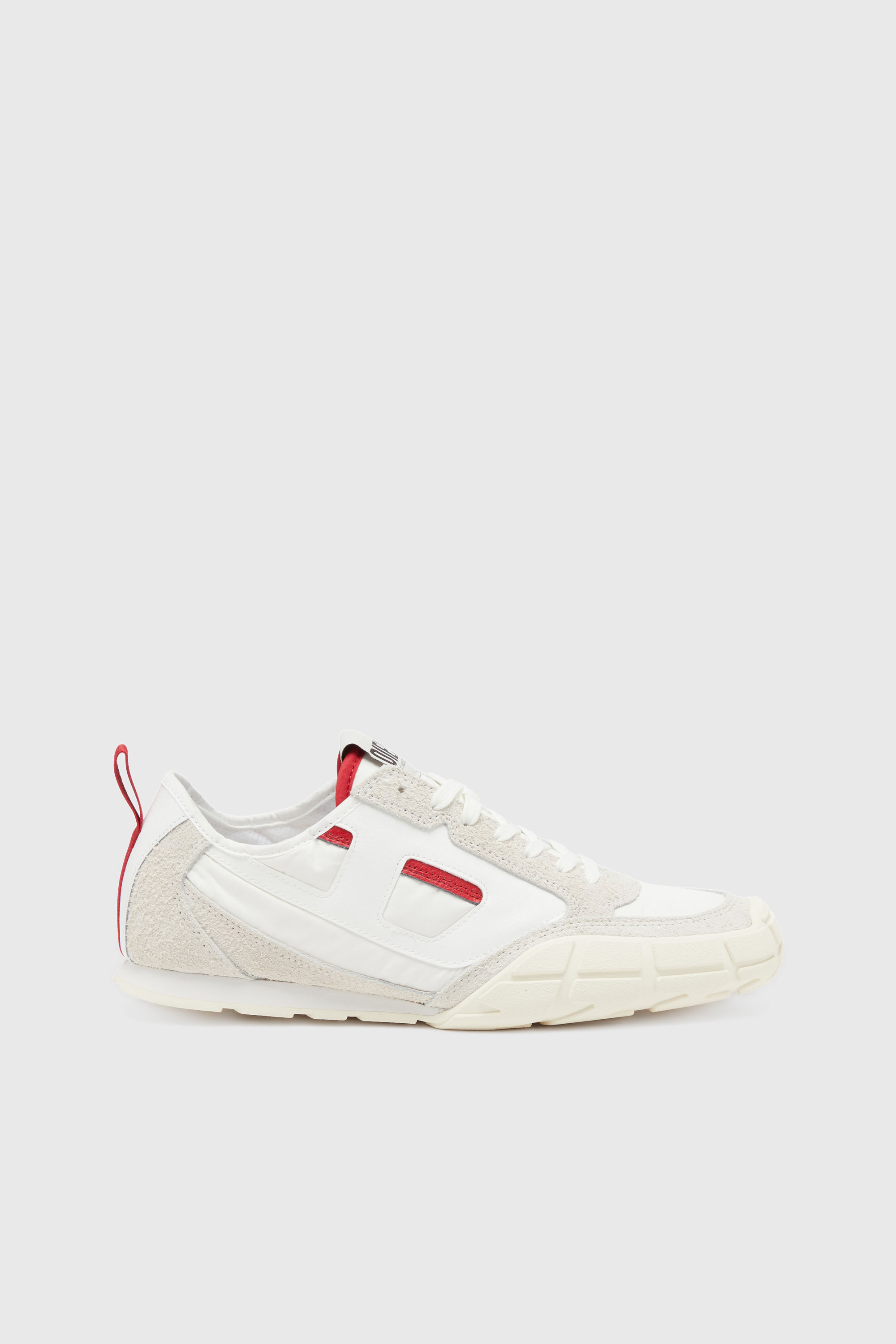 Diesel - S-PAGODHA LOW, Man's S-Pagodha-Sneakers in leather, suede and ripstop in White/Red - 2
