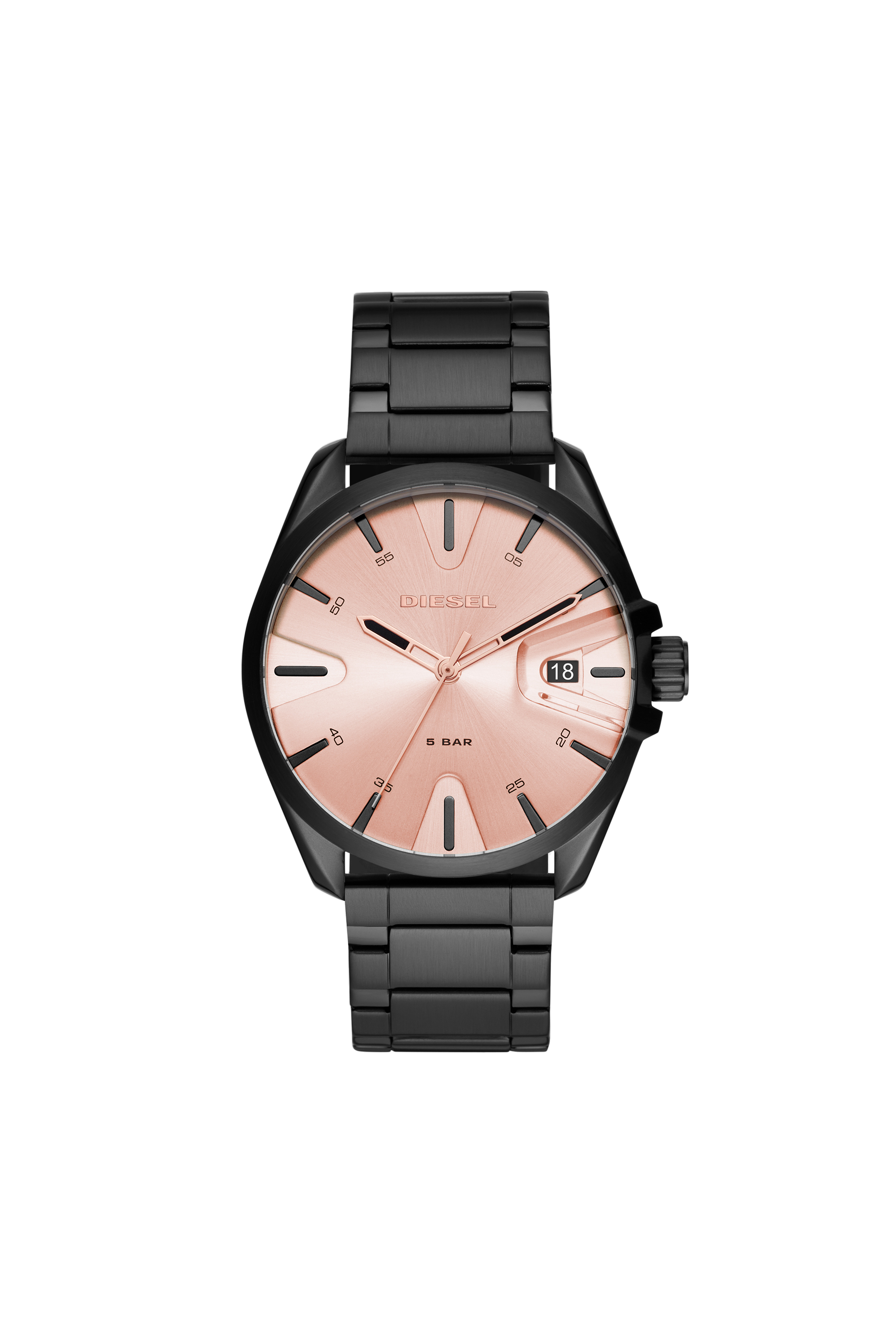 Diesel - DZ1904, Man's MS9 Three-Hand Black Stainless Steel Watch in Black - 1