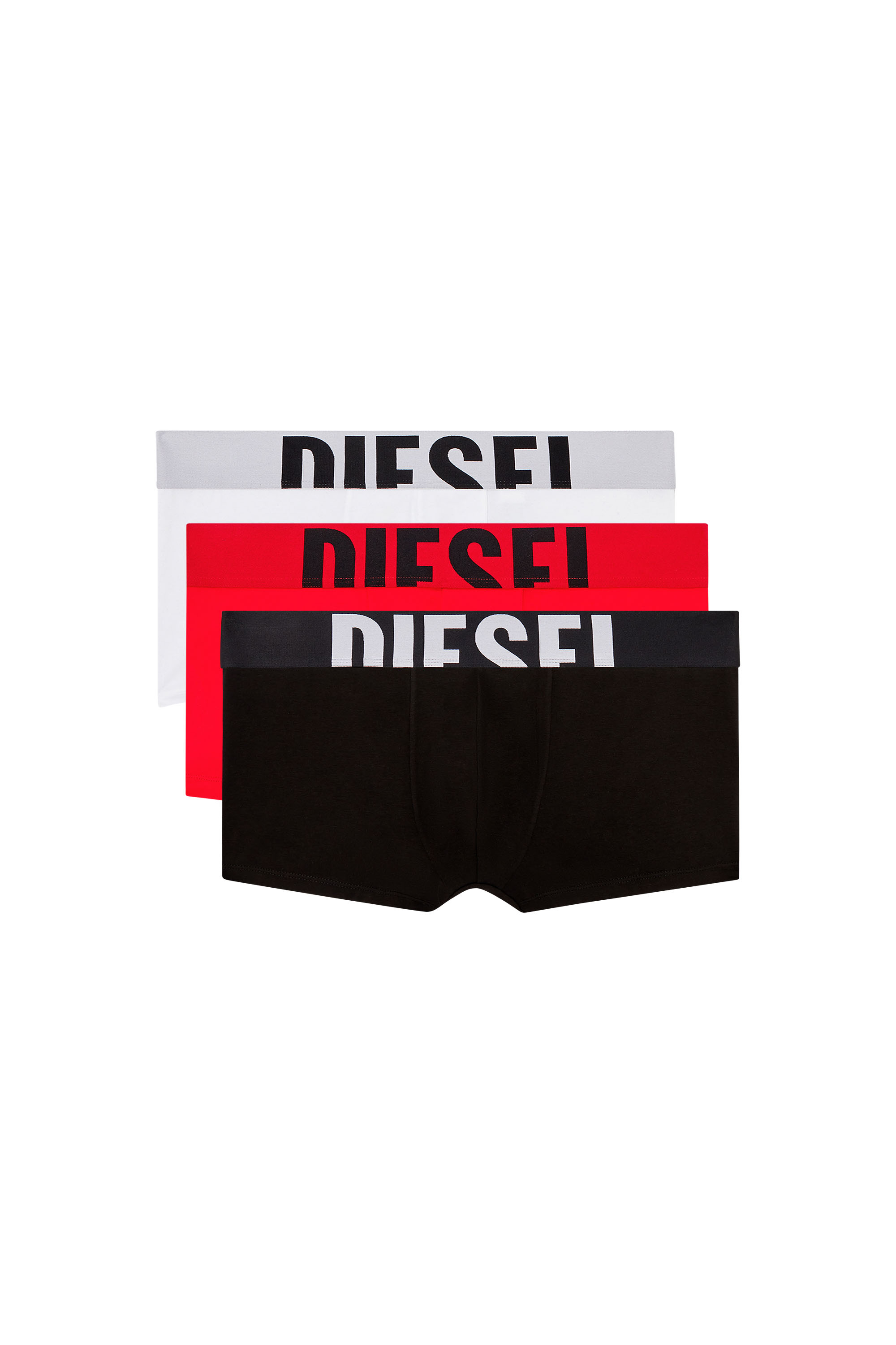 Diesel - UMBX-DAMIENTHREEPACK-5.5EL, Man's Three-pack boxer briefs in stretch cotton in Red/Black - 2