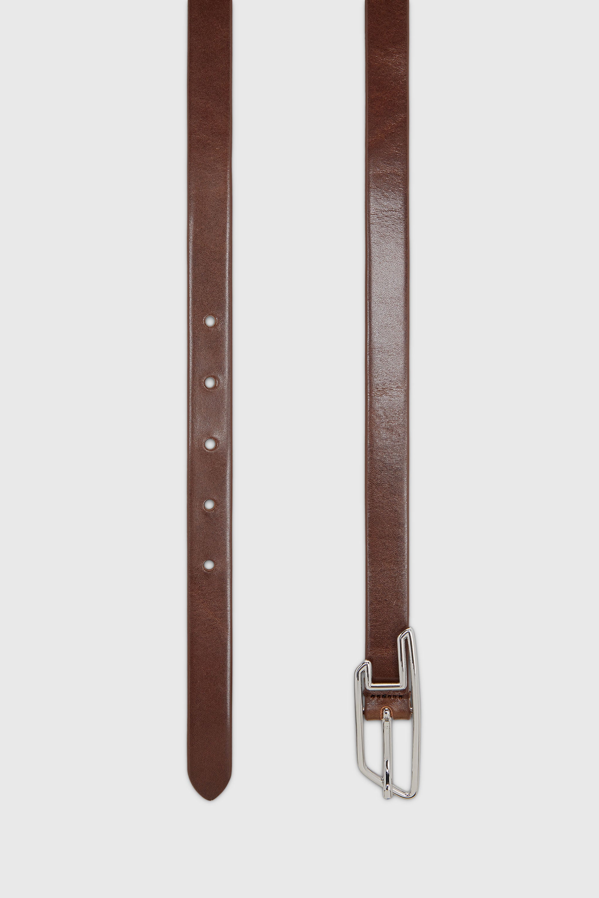 Diesel - B-D LINE W 20, Woman's 2cm belt in pull-up leather with D buckle in Brown - 2