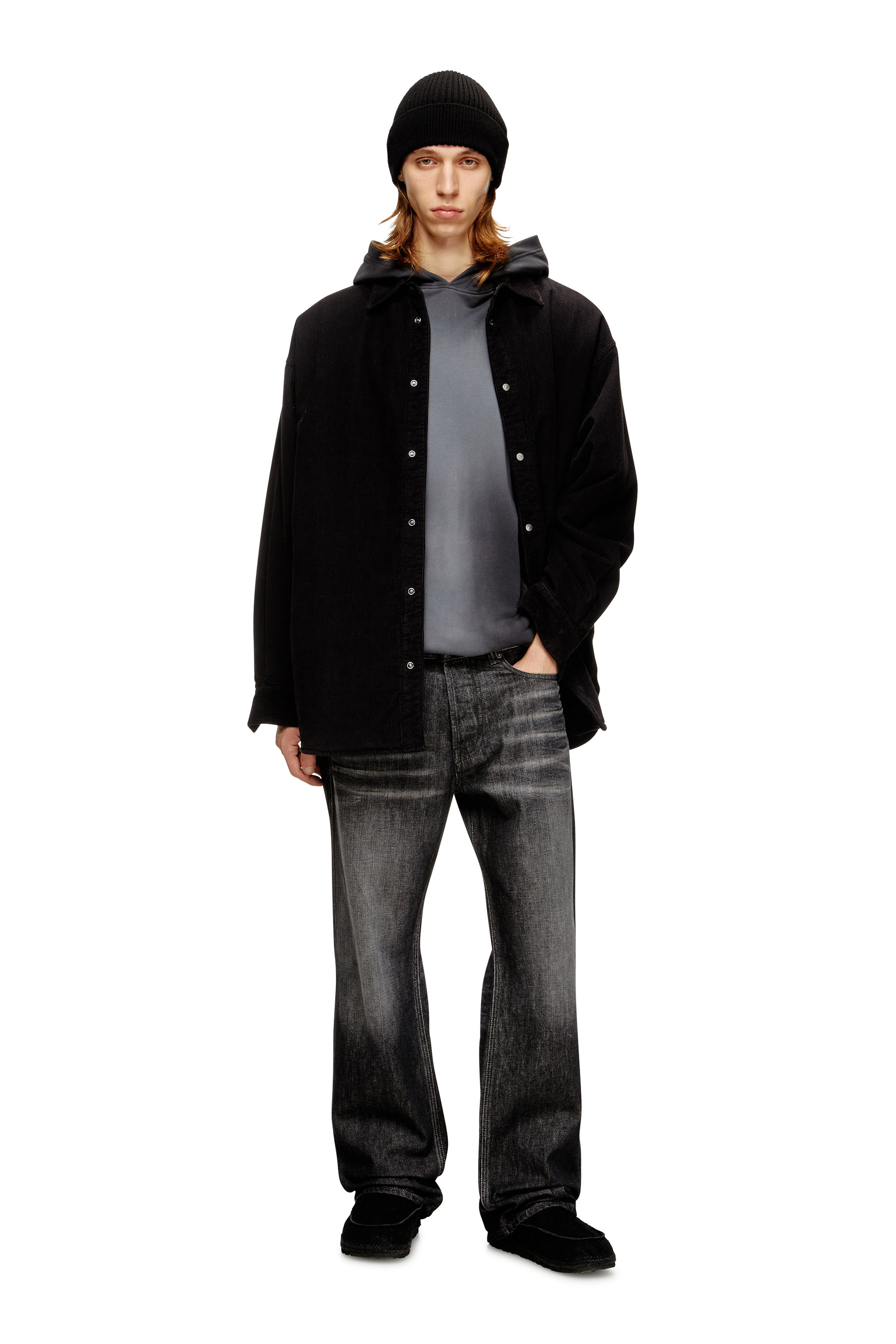 Diesel - S-BAGGY-PADD-HGBK, Man's Cotton shirt with Oval D embroidery in Black - 2