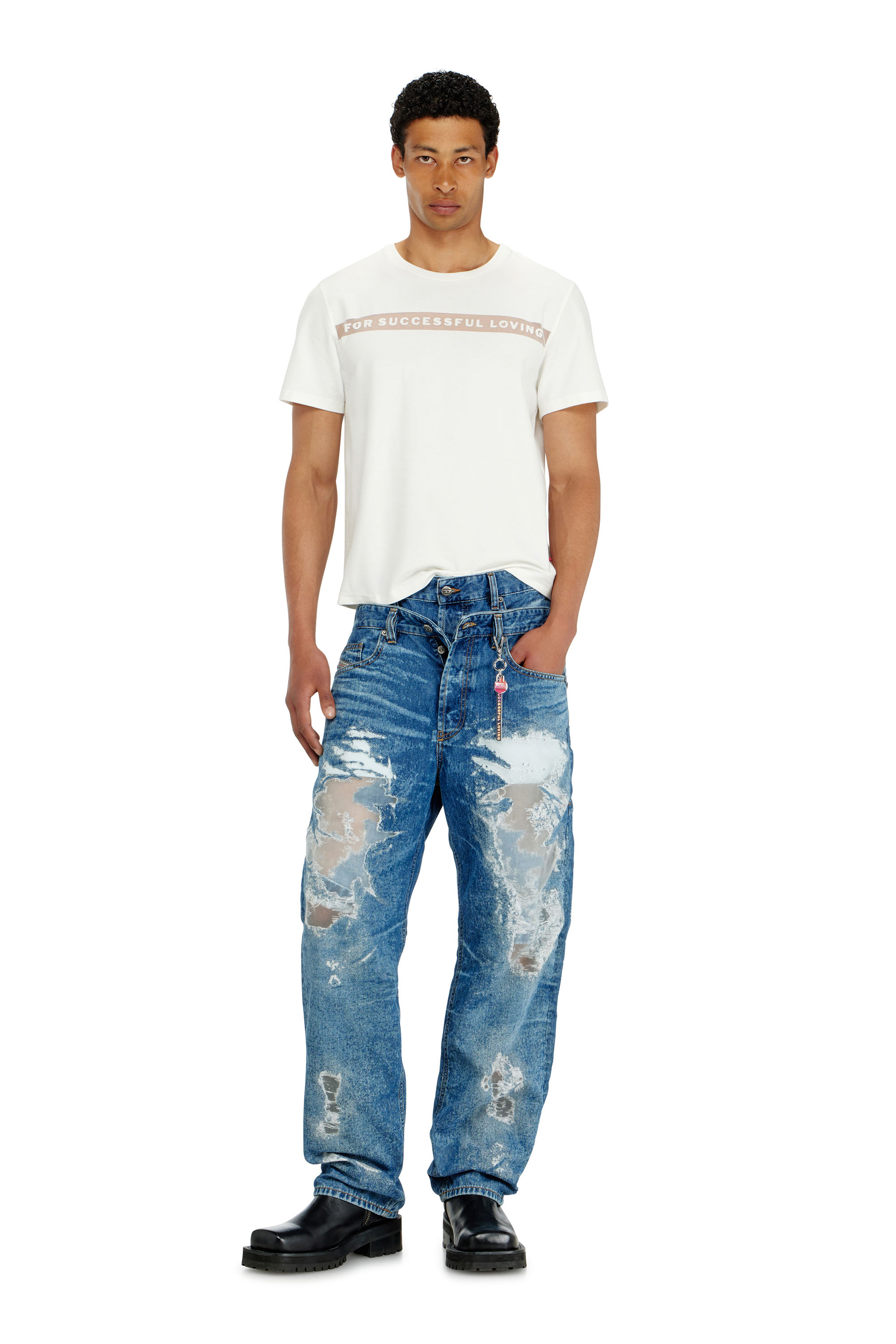 Diesel - PR-T-NOTS-CHI-R, Unisex's T-shirt with For Successful Loving logo in White - 4
