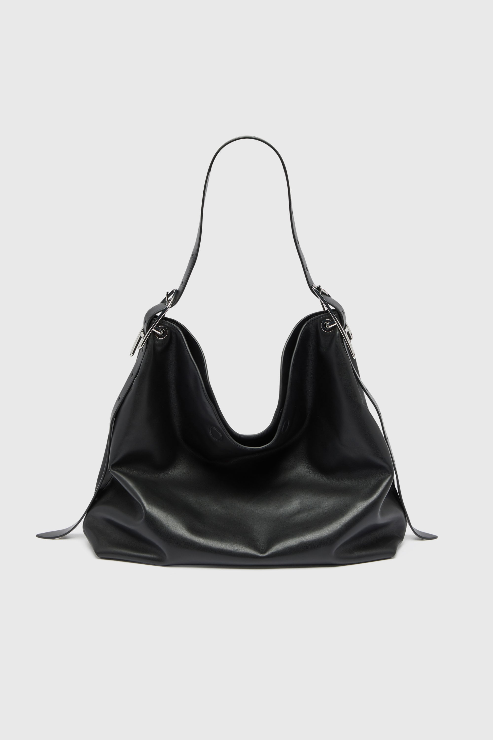 Diesel - D-LINE HOBO L, Woman's D-Line-Leather hobo bag in Black - 2