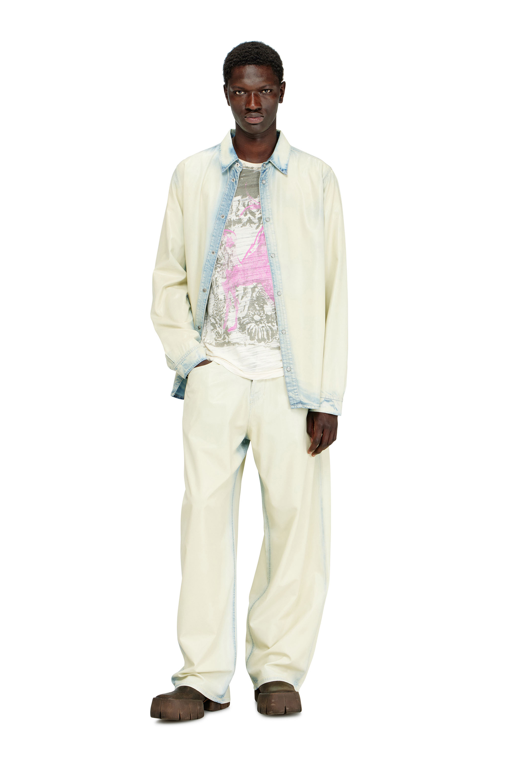 Diesel - T-JALO-A, Man's T-shirt with graphic print in White - 2