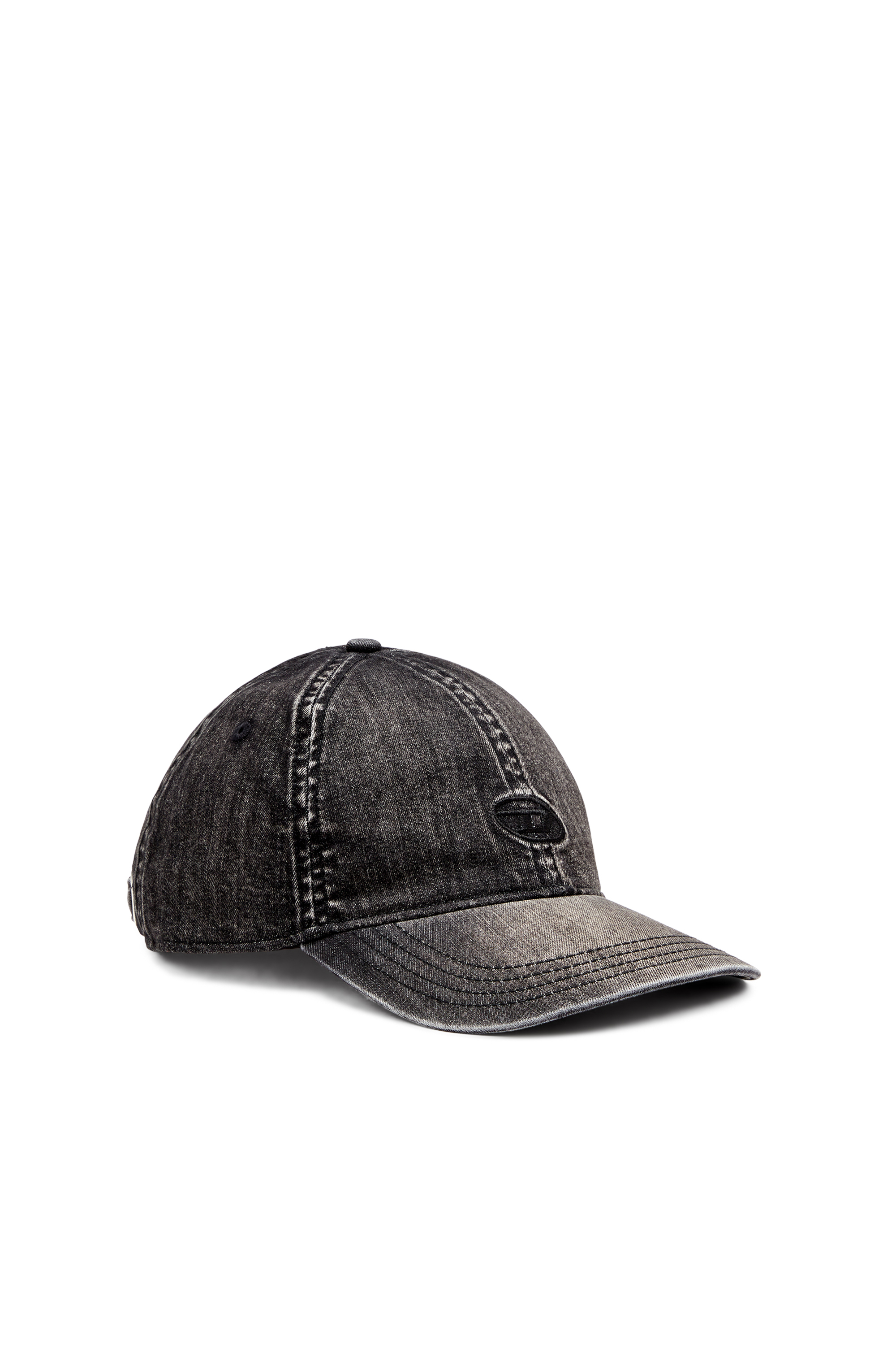 Diesel - C-GABLE-BLACK, Man's Light black stretch denim cap in Black - 2